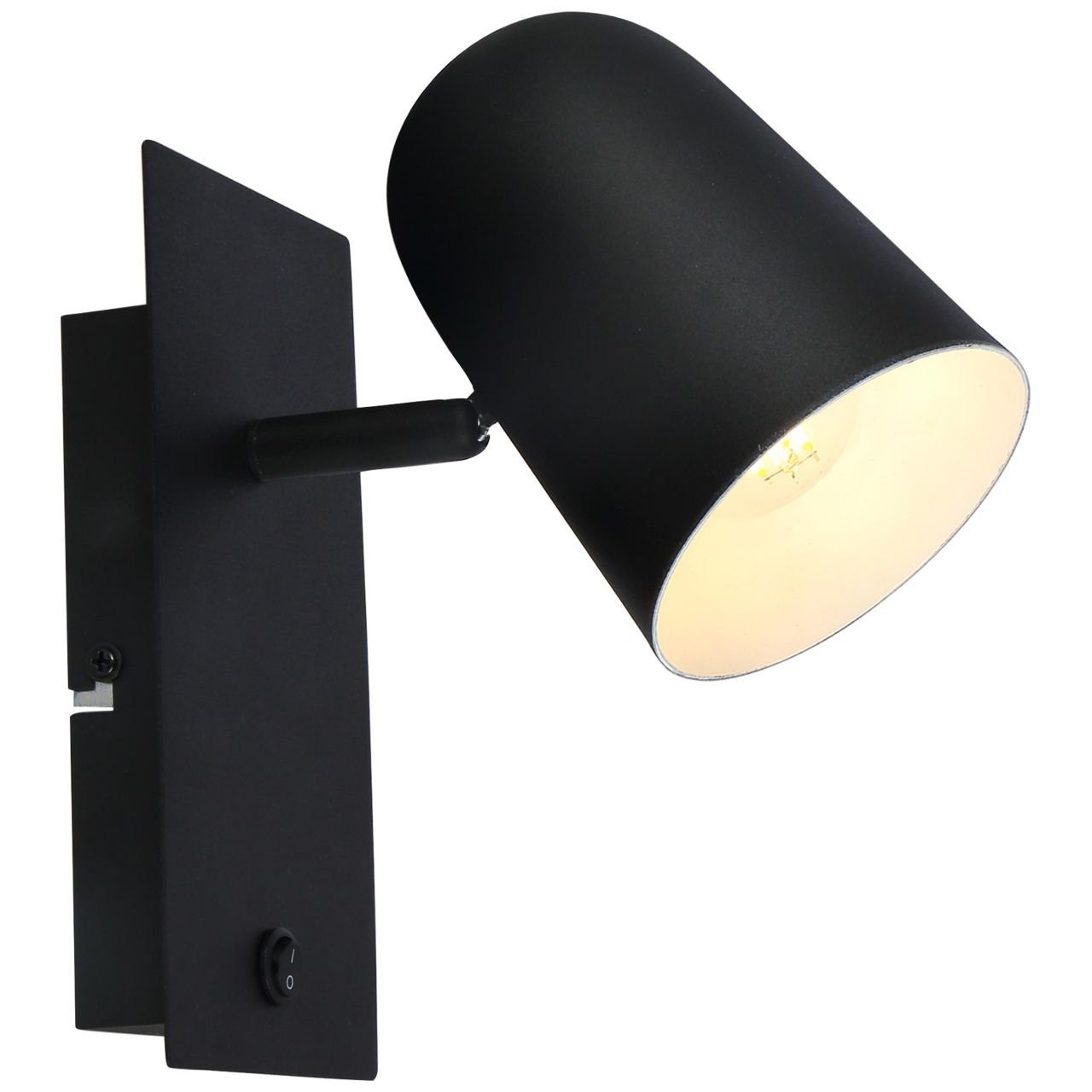 Brilliant Wandleuchte Ayr, Lampe Ayr Wandspot Schalter schwarz matt 1x D45, E14, 18W, geeignet