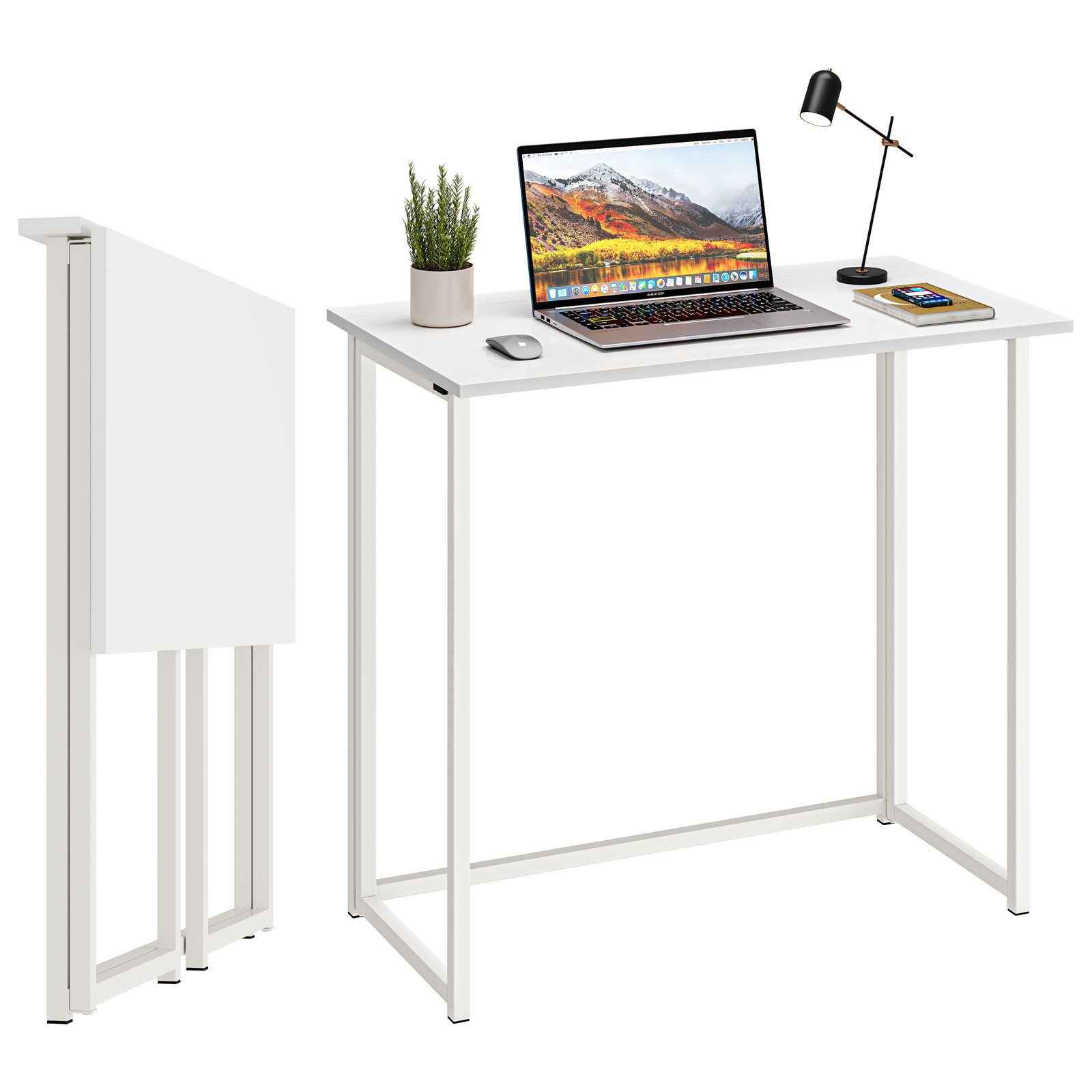NAIMP Schreibtisch faltbar Computertisch Klapptisch Arbeitstisch Bürotisch