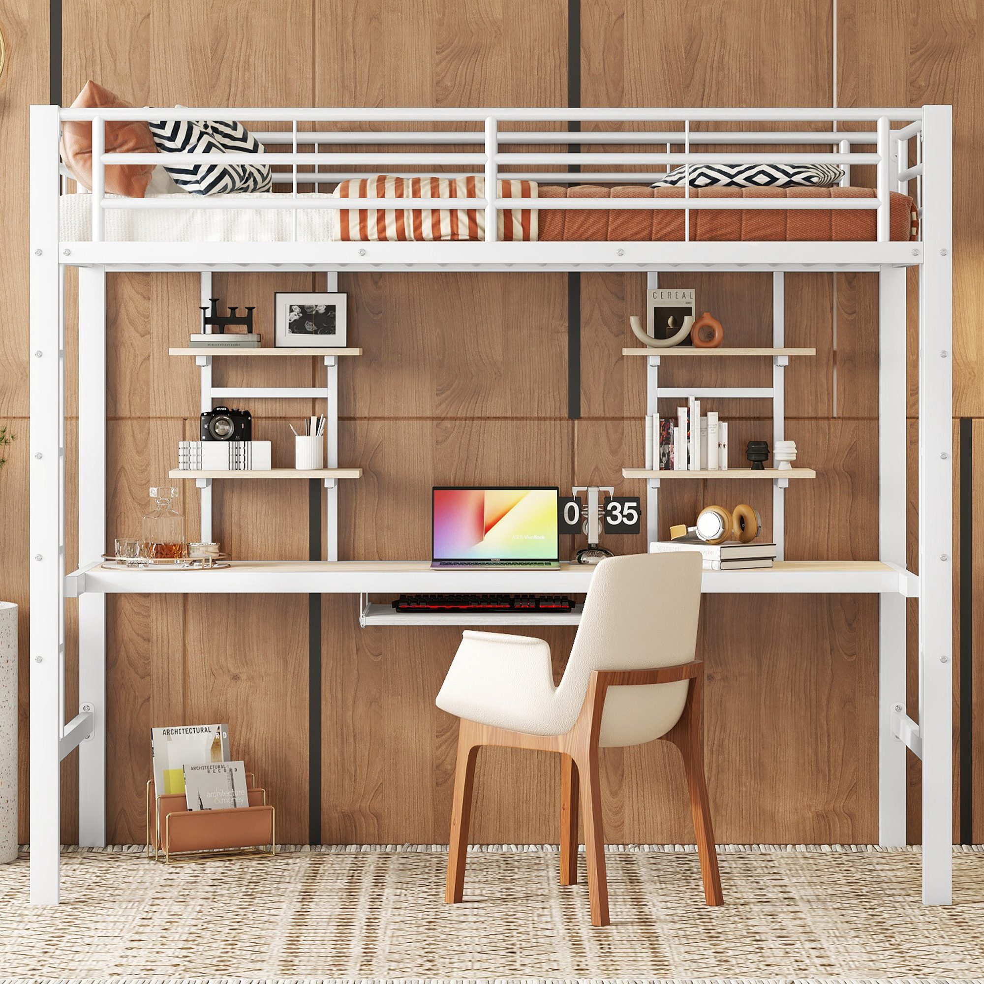 TavilaEcon Hochbett mit Schreibtisch und zwei günstig online kaufen