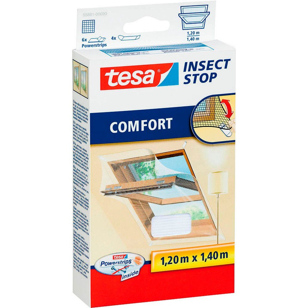 tesa Fliegengitter-Gewebe Comfort, 120/140 cm, für Dachfenster