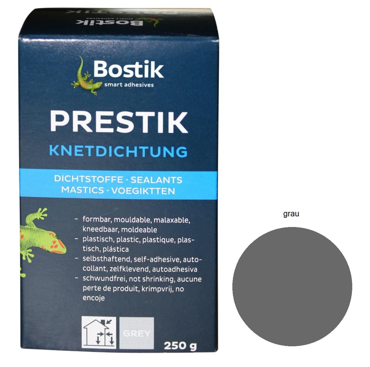 Dichtungskitt Bostik Prestik Knetdichtung 250g Faltschachtel grau