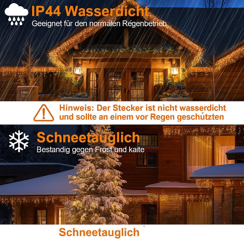 Diyarts LED-Lichternetz, 440-flammig, 15,75m Warm- & Kaltweiß Lichterkette günstig online kaufen