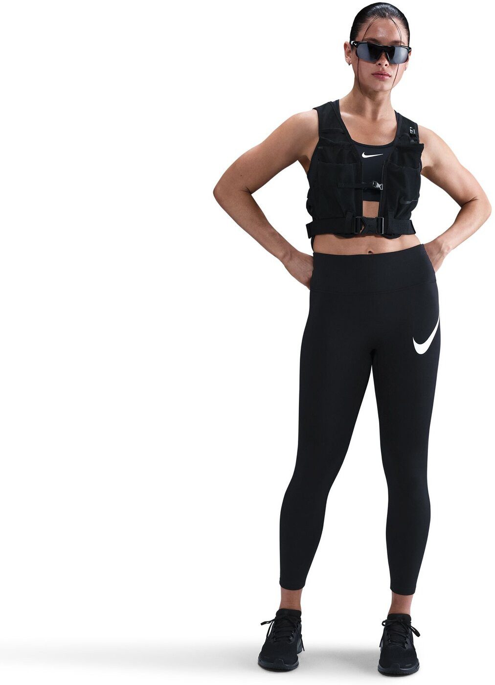 Nike Trainingstights W NK DF TEMPO HR 7/8 TGT SWHBR BLACK/REFLECTIVE SILV/WHITE