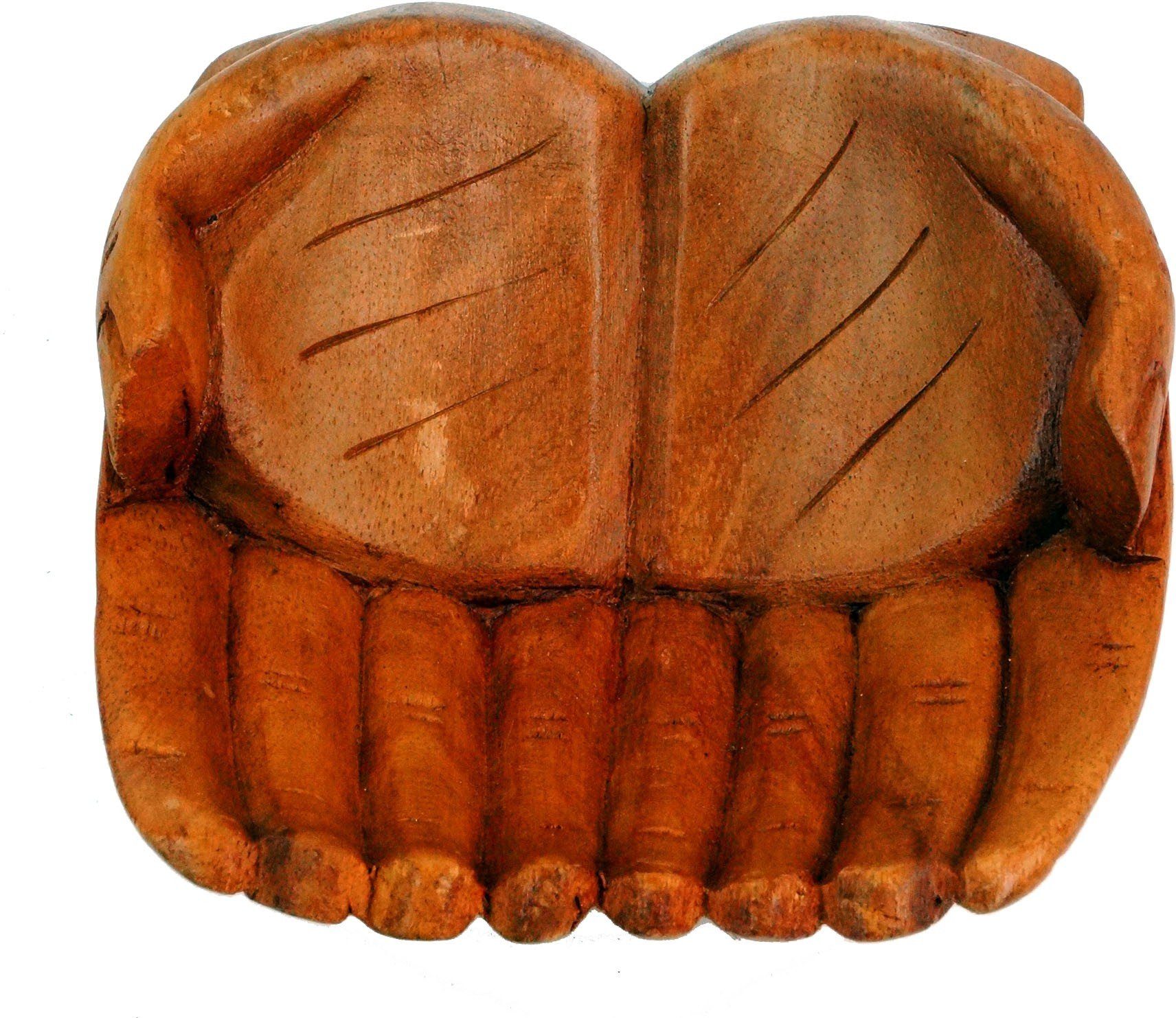 Guru-Shop Dekoschale Geschnitzte Hände, Holzschale Obstschale,.. günstig online kaufen