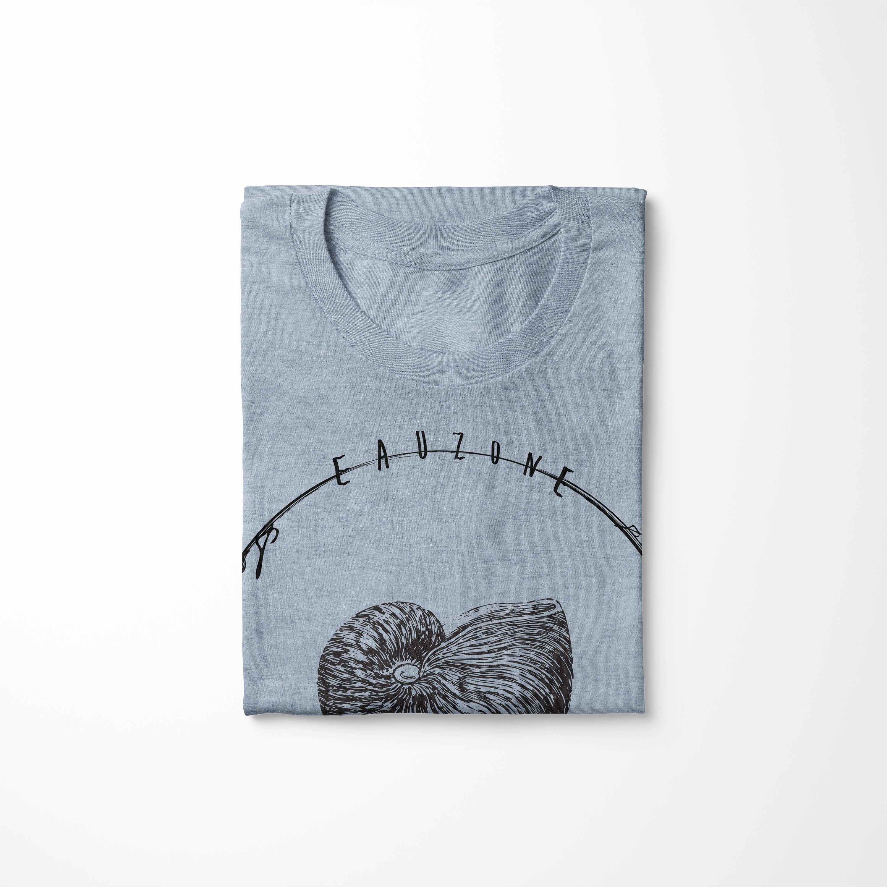 Sinus Stonewash / 049 T-Shirt sportlicher Serie: Denim T-Shirt Art Struktur feine Tiefsee Creatures, Sea Schnitt und - Fische Sea