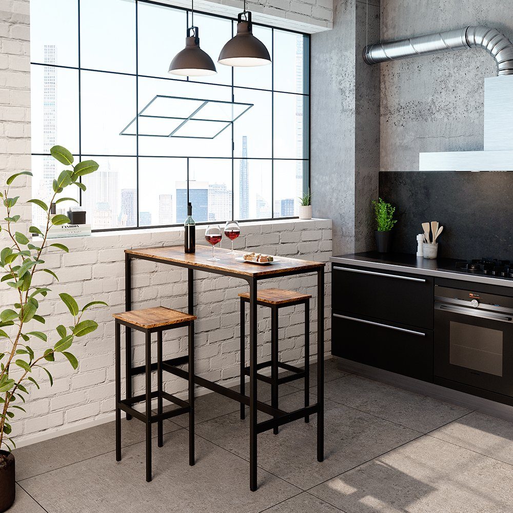 Vicco Bartisch Fyrk, Eiche rustikal/Schwarz, 120 x 50 cm günstig online kaufen