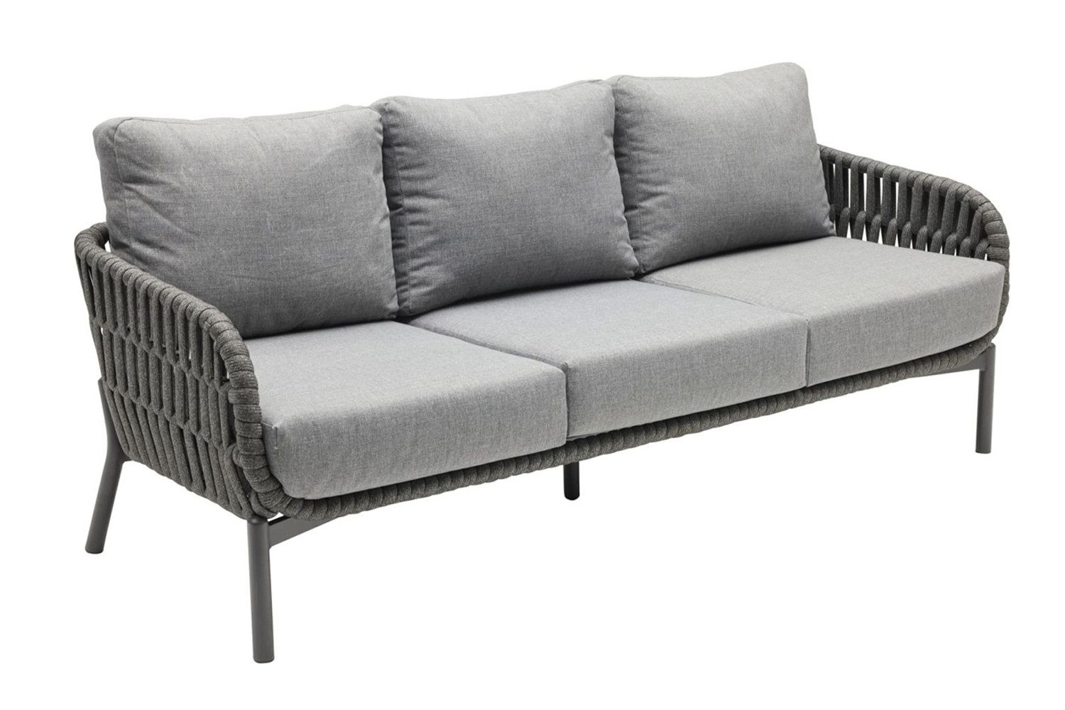 dasmöbelwerk Loungesofa Loungesofa Malte 3-Sitzer Gartensofa mit Polster Relaxsofa Anthrazit