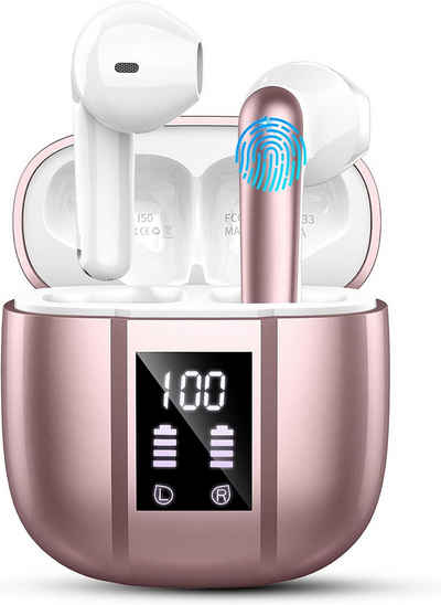 Renimer Kabellos Bluethooth 5.3 IP7 Wasserdicht In-Ear-Kopfhörer (Natürliches Licht für eine gesunde und gemütliche Atmosphäre zu Hause., mit Mikrofon, 48H Immersiver Deep Bass Earbud, Digitale LED-Anzeige)