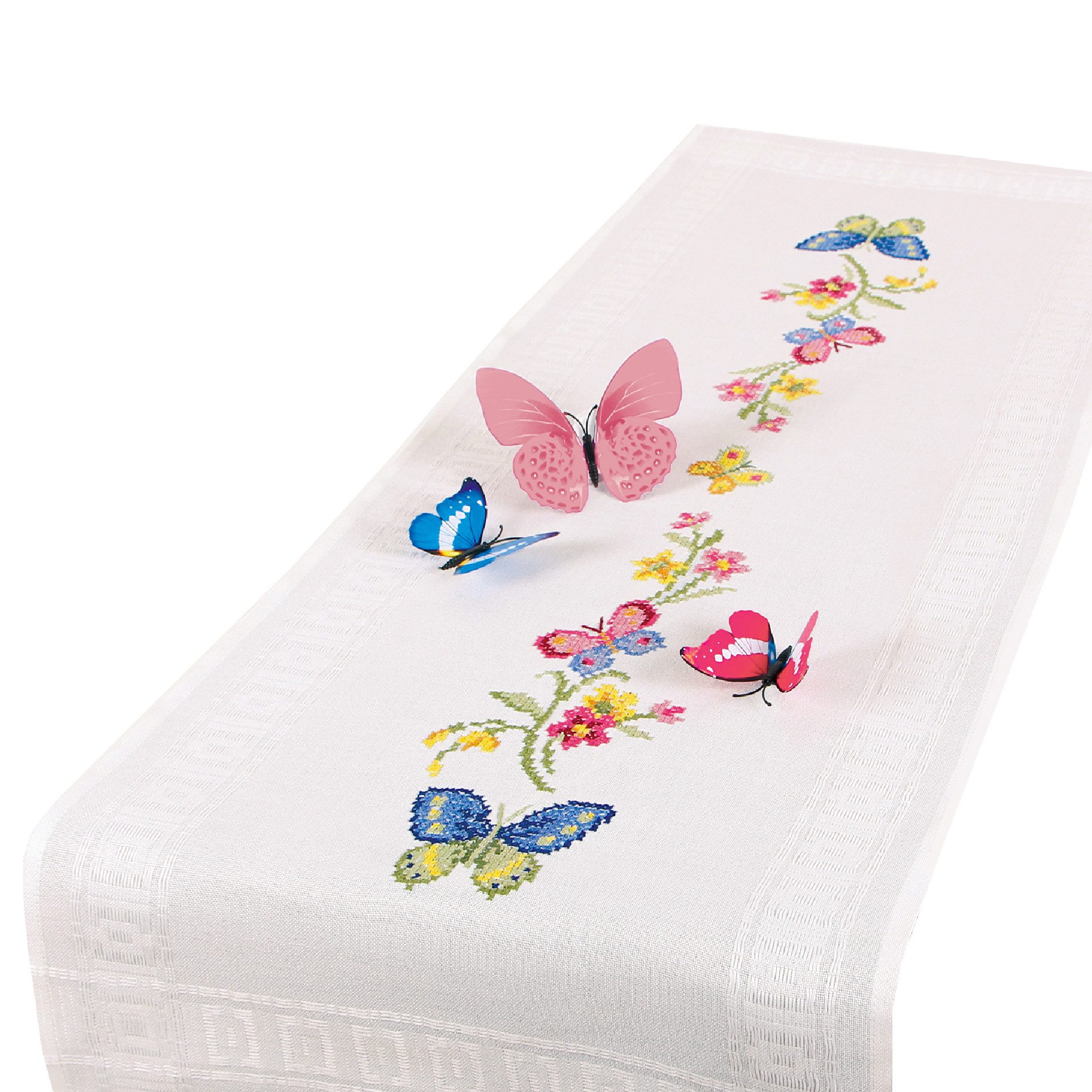 Delindo Lifestyle Kreativset Handarbeits-Tischläufer - Sticken im Kreuzstich, Kreuzstich