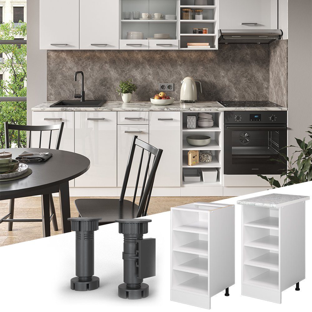 Vicco Unterschrank R-Line, Weiß/Weiß, 40 cm ohne Arbeitsplatte (1-St)