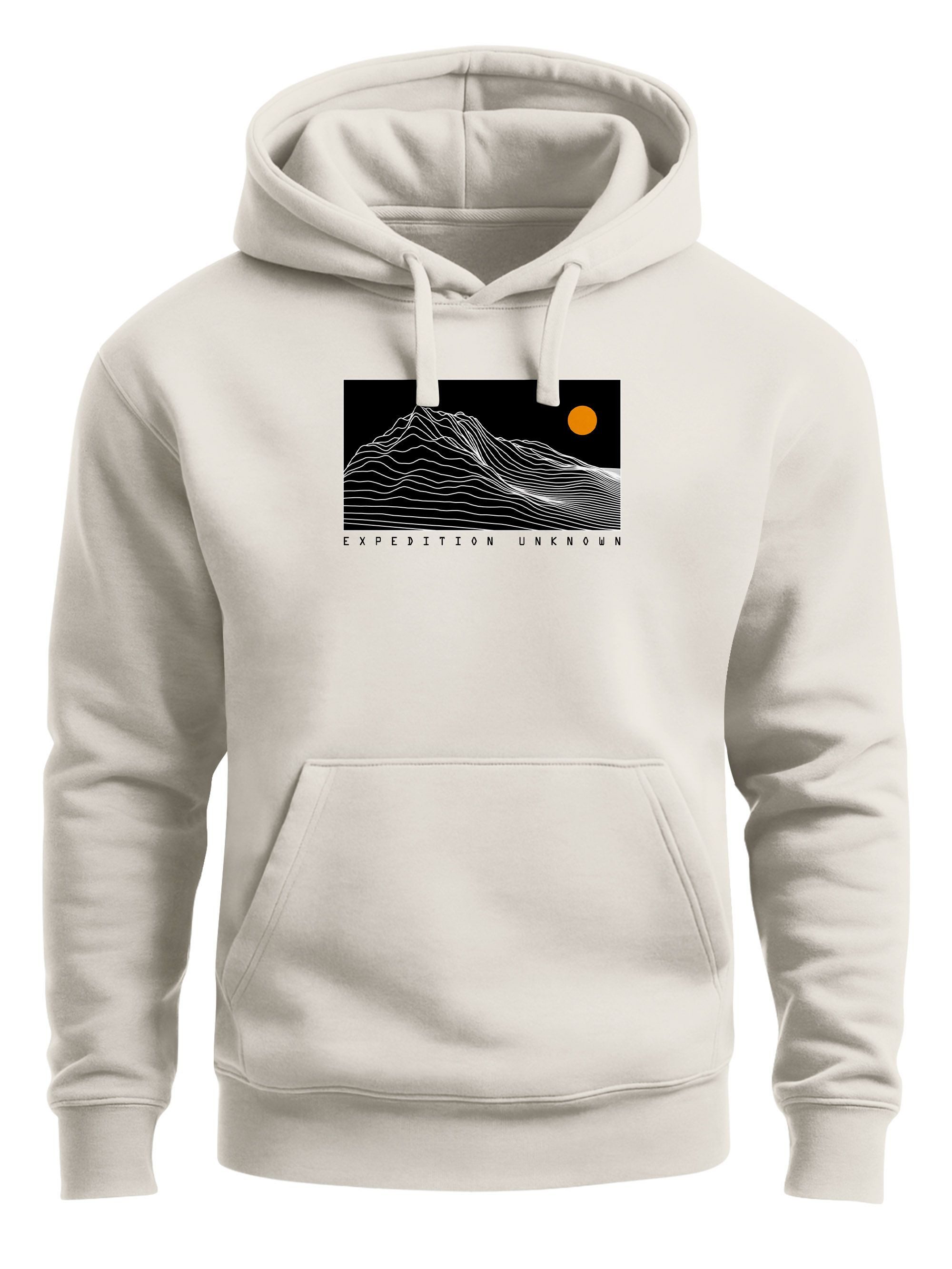 Hoodie Herren Hoodie Expedition Unknown Kapuzensweatshirt Berglinien Print