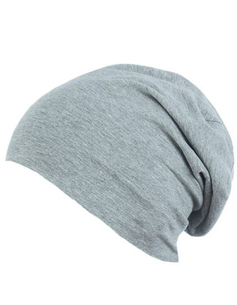 Goodman Design Jerseymütze Unisex Beanie Leichte Mütze etwas länger geschnitten angenehmer Tragekomfort Sports Grey