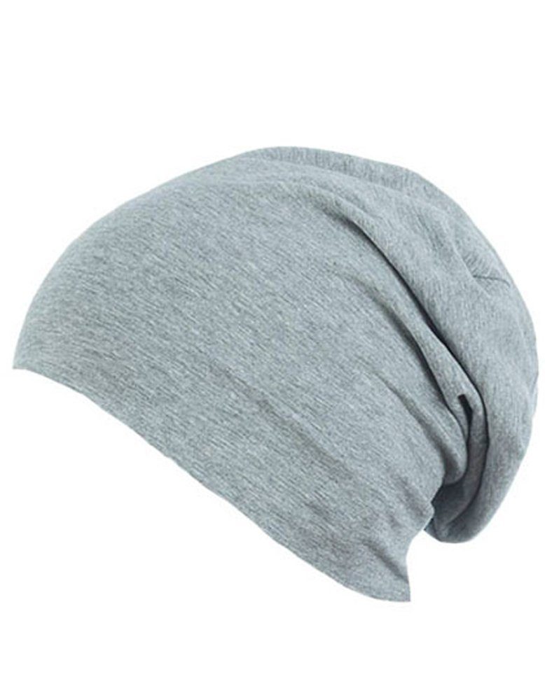 Goodman Design Jerseymütze Unisex Beanie Sports länger Mütze Tragekomfort angenehmer etwas Grey Leichte geschnitten