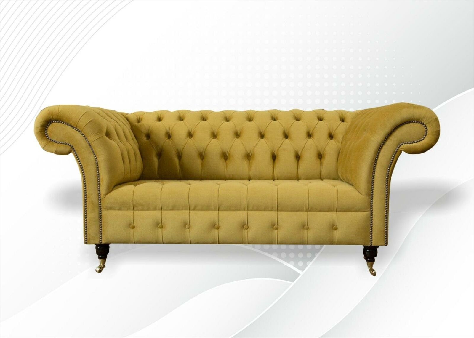 JVmoebel Chesterfield-Sofa, Chesterfield Design Luxus Polster Sofa Couch Sitz Garnitur Textil