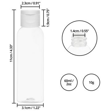 Belle Vous Flachmann Transparente Plastikflaschen mit Klappdeckel (30er Set), Transparente Plastikflaschen mit Flip-Deckel (30er Pack)