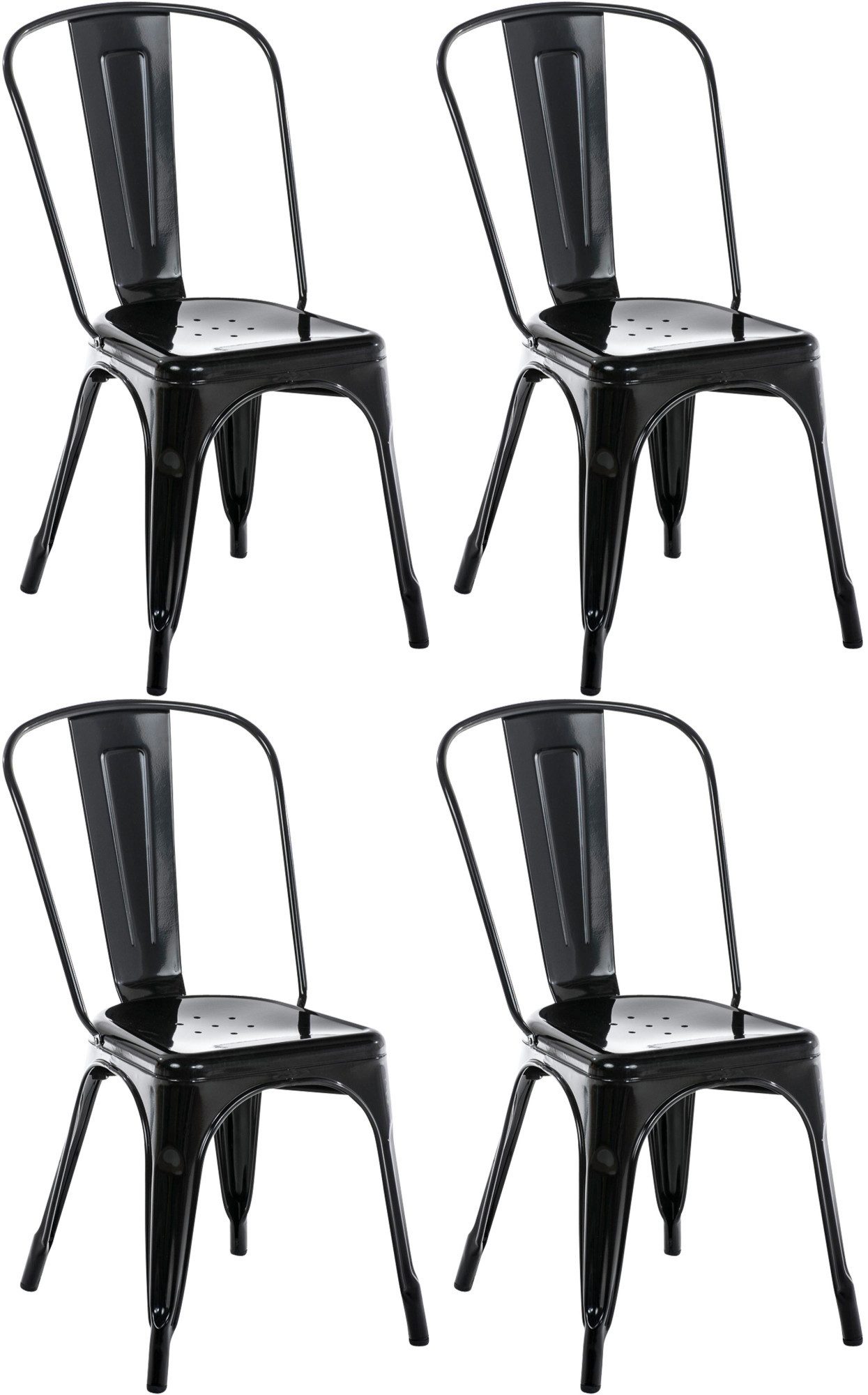 CLP Stapelstuhl Benedikt (4er Set), stapelbar, mit Lehnen, bis 200 kg