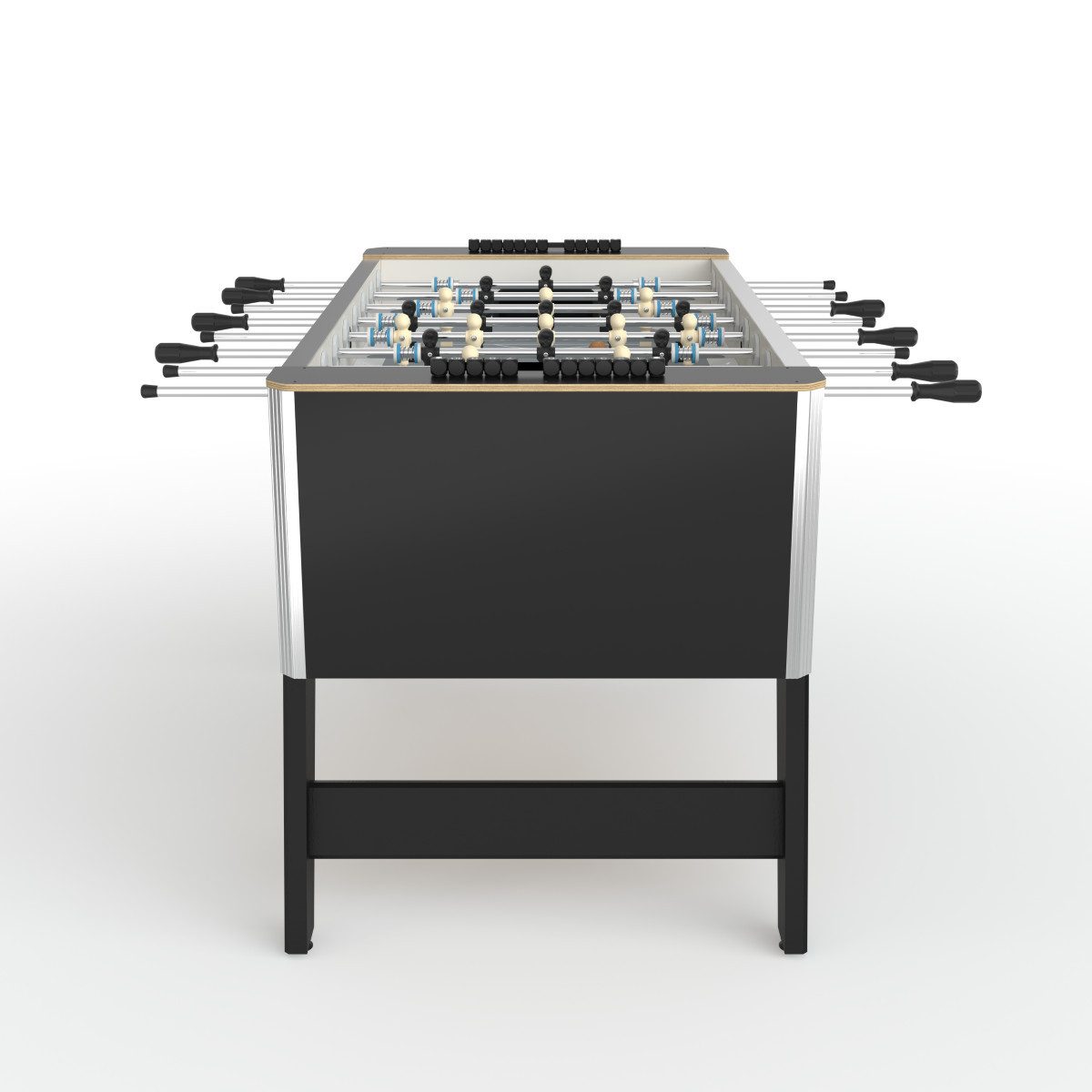 Deutscher Meister Kickertisch Tischfußball Kickertisch "LUXLINE", 360°-rotierende Torhüter, Ballentnahme von beiden Tischseiten