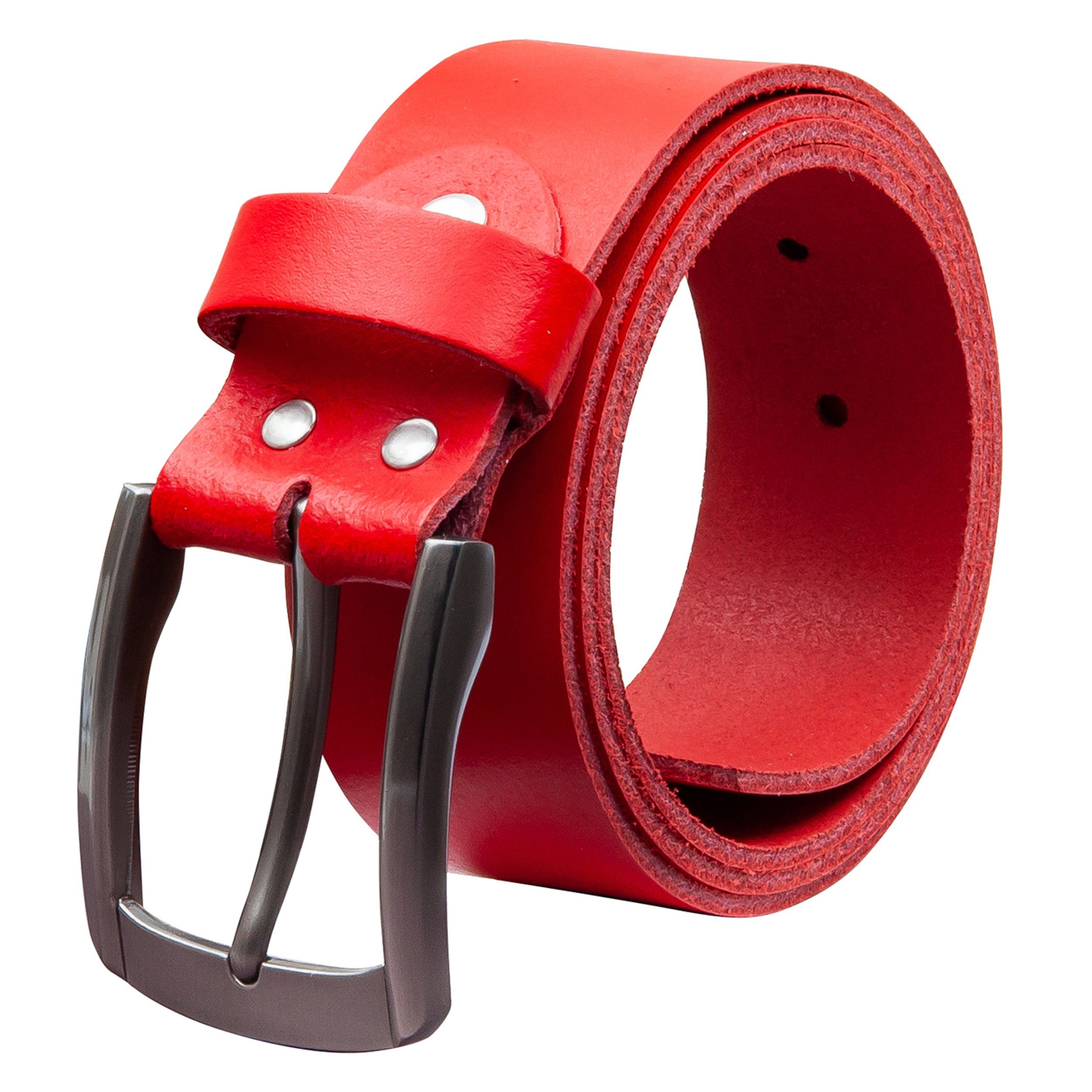 Rot OM560-SL-Rot Unisex Kürzbar, MADE COLOGNEBELT % 100 Ledergürtel IN GERMANY, einem Stück, Aus Echtleder,