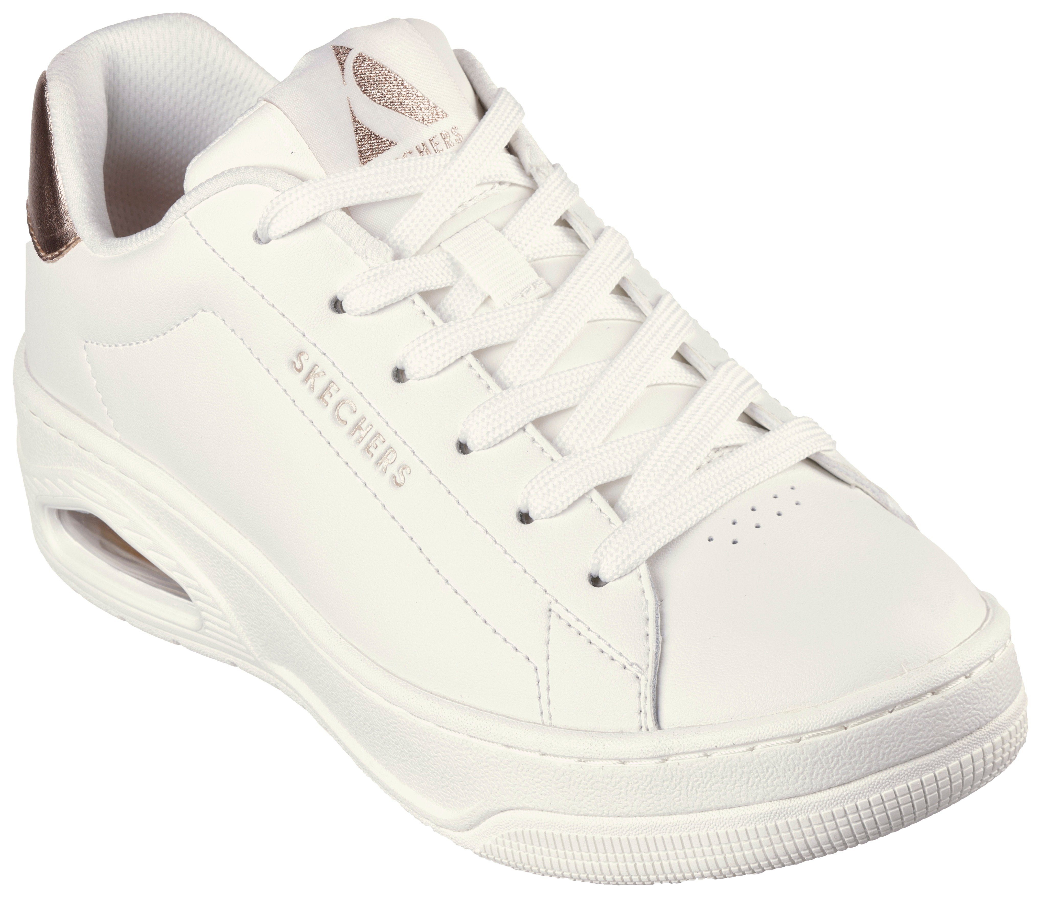 Skechers UNO COURT Sneaker mit Metallic-Applikation, Freizeitschuh, Halbschuh, Schnürschuh