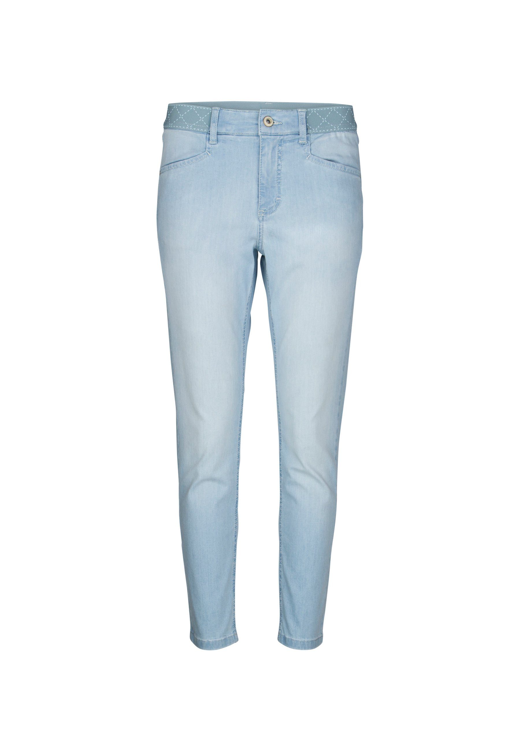 ANGELS 7/8-Jeans Jeans Ornella Sporty Stretch-Bund hellblau mit mit Label-Applikationen