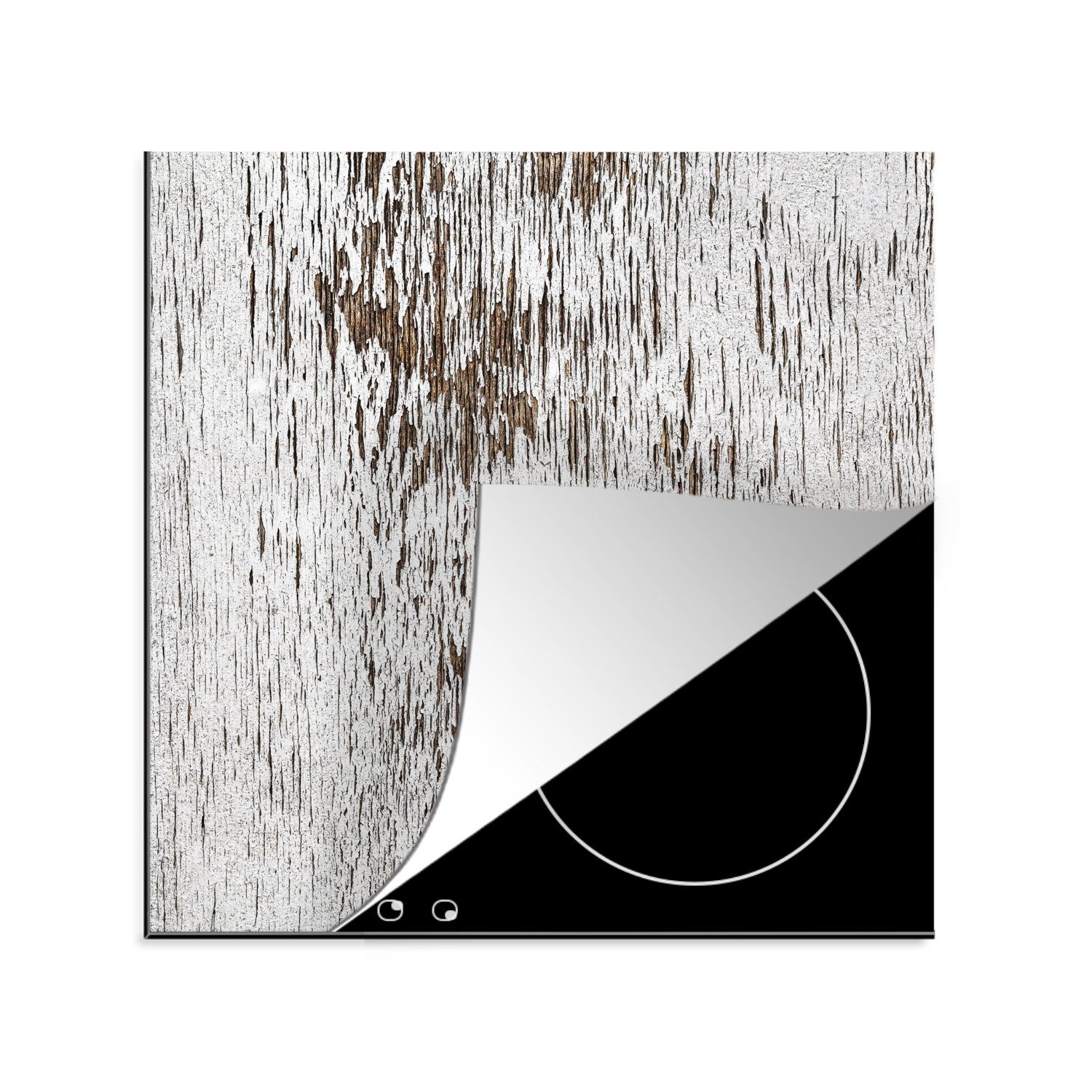 MuchoWow Herdblende-/Abdeckplatte Rinde - Birke - Baum, Vinyl, (1 tlg), 78x78 cm, Ceranfeldabdeckung, Arbeitsplatte für küche