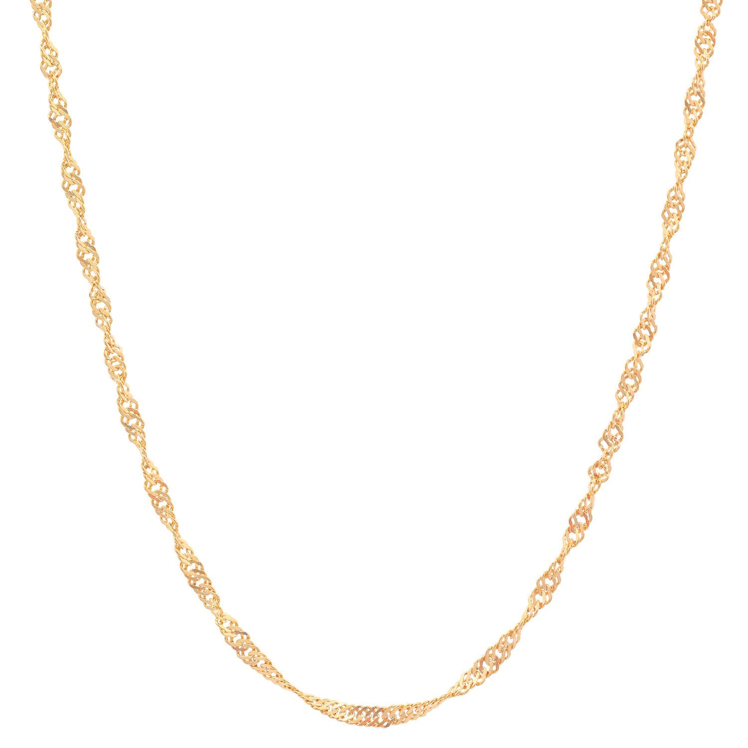 HOPLO Goldkette Goldkette Singapurkette Länge 40cm - Breite 1,0mm - 585-14 Karat Gold, Made in Germany