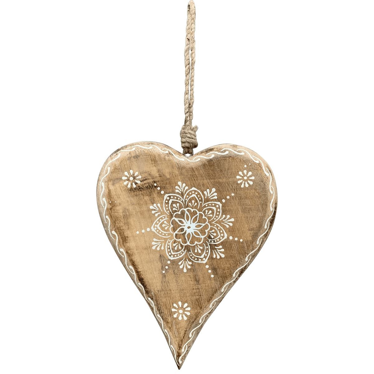 matches21 HOME & HOBBY Dekohänger Dekohänger Herzblüte Holz 20 cm (1 St), Zum hängen