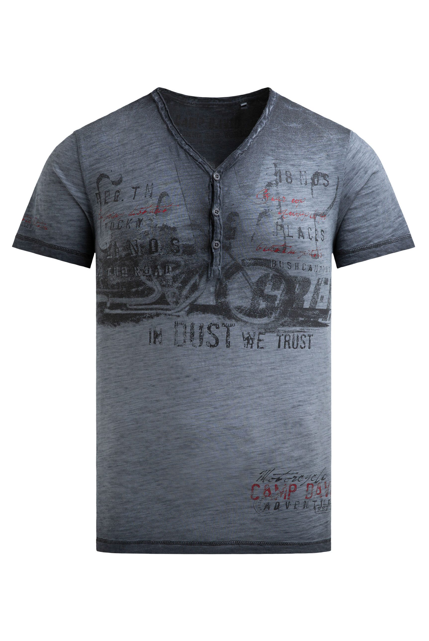 CAMP DAVID Henleyshirt mit offener Kante günstig online kaufen