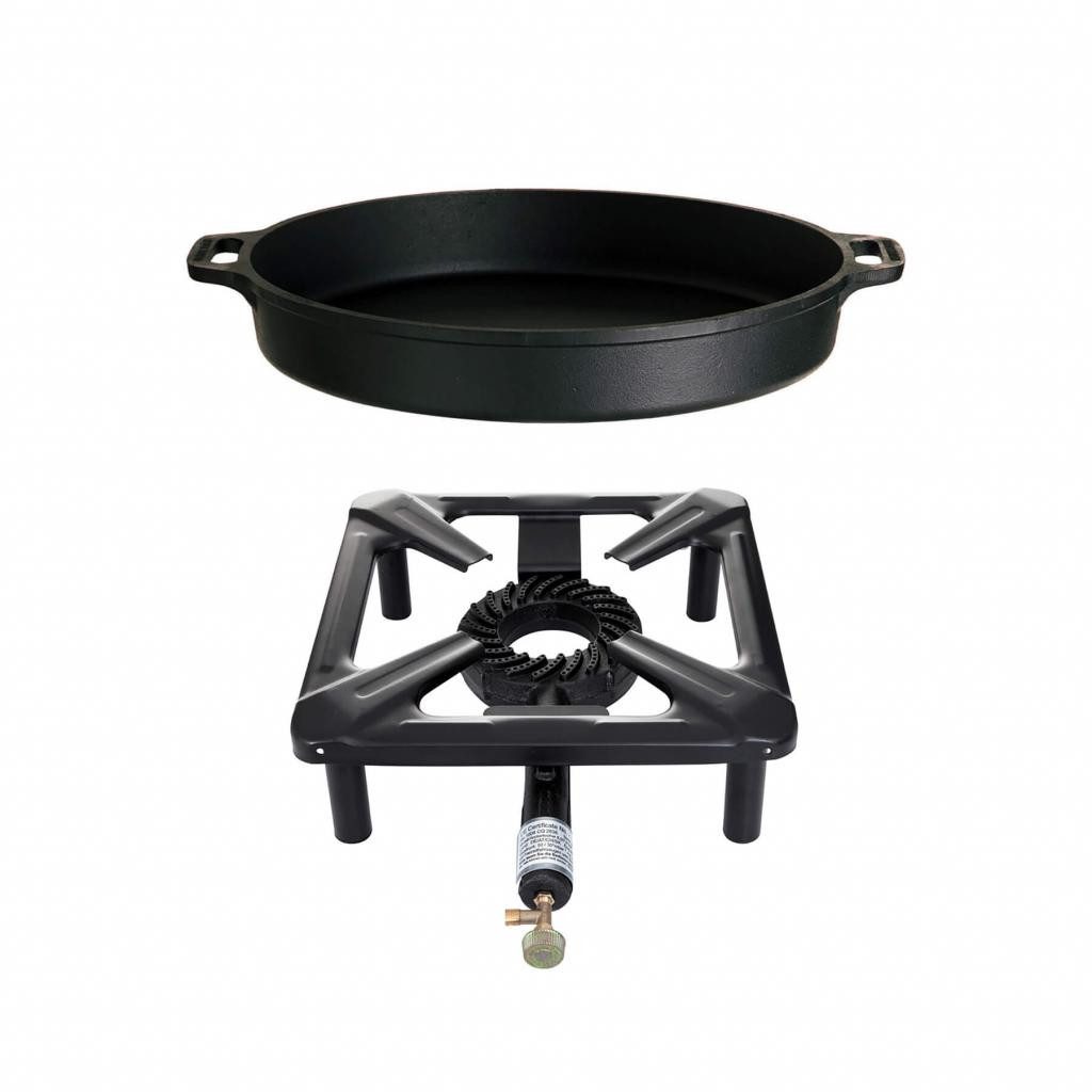 Paella World International Gasgrill Hockerkocher (groß) ohne Zündsicherung, im Set mit wählbaren Zubehör