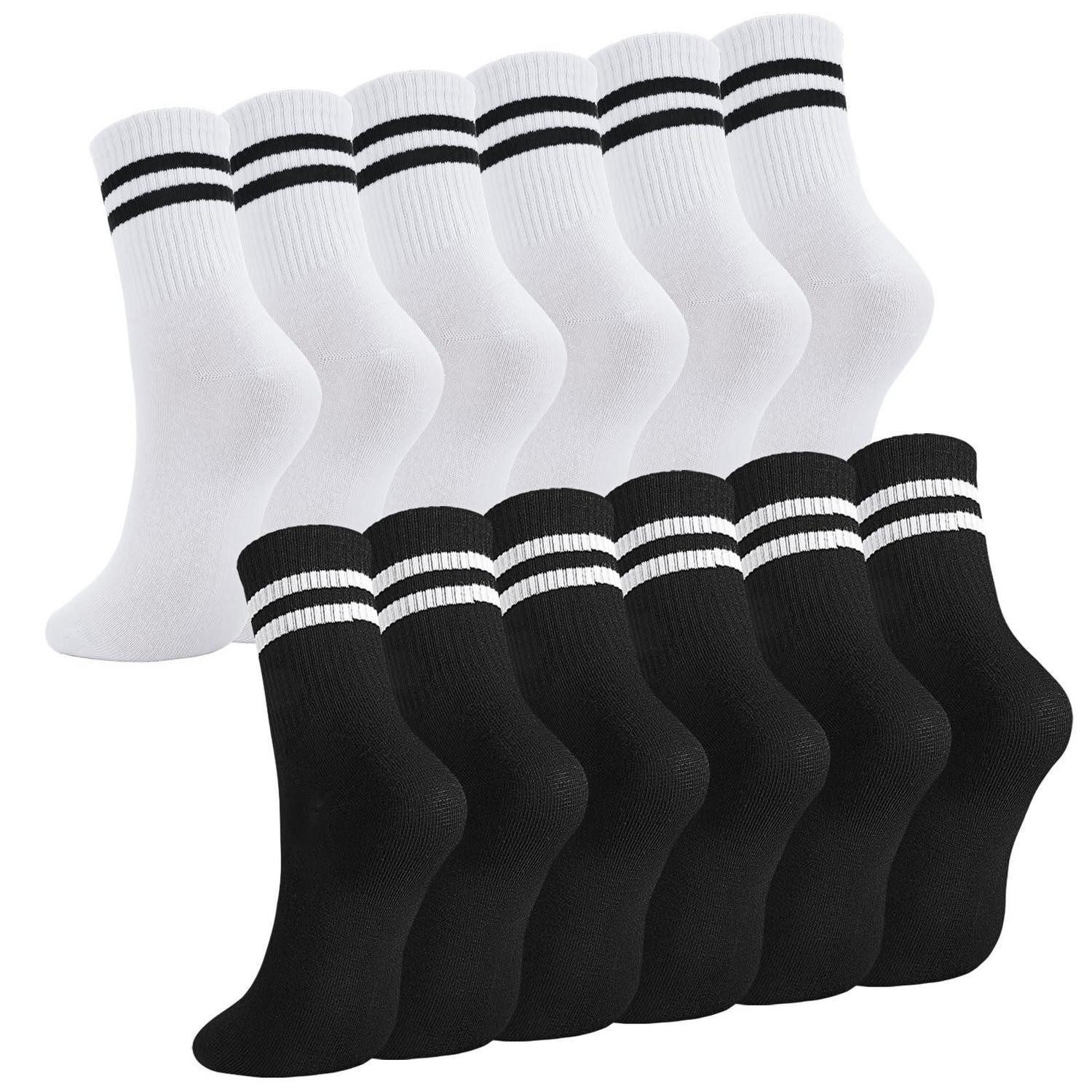 LuxusKollektion Tennissocken Tennissocken 6 Paar Uni Streifen Baumwolle 39-42
