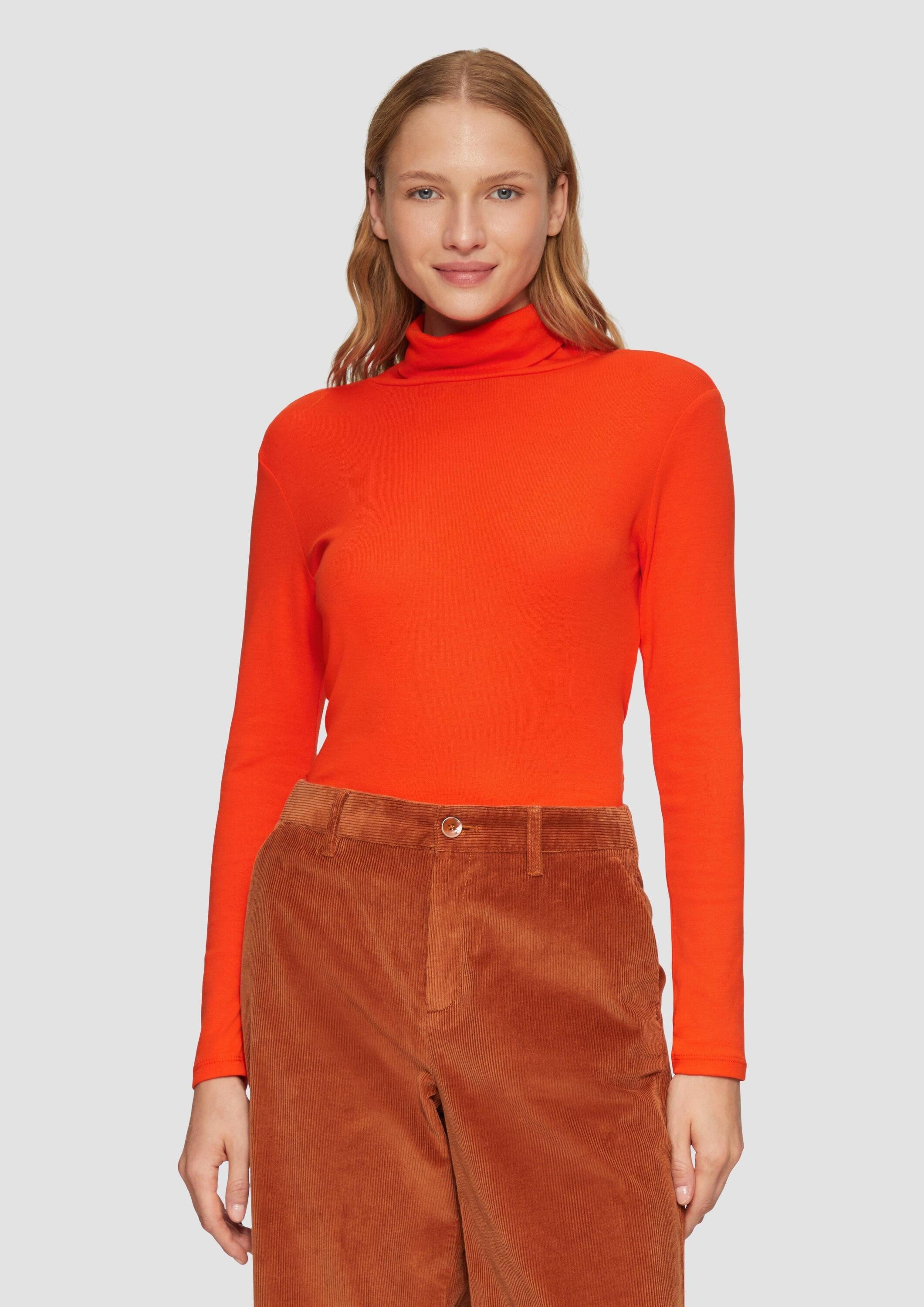 s.Oliver Langarmshirt T-Shirt Elastisches Langarmshirt mit Rollkragen günstig online kaufen