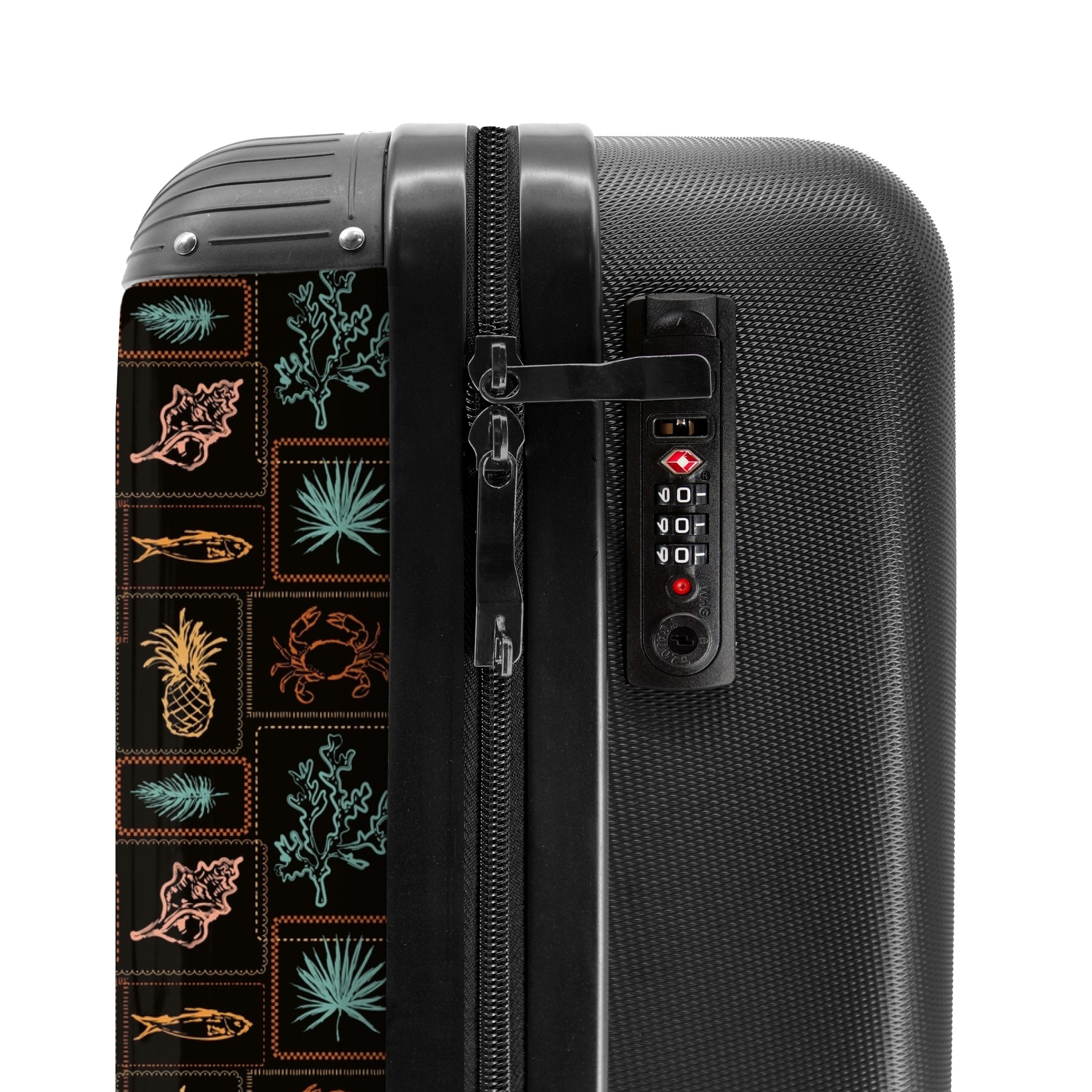 NoBoringSuitcases.com© Hartschalen-Trolley Dunkle Sommer-Vibes Druck 55x35x20cm, 4 Rollen, Kinder Koffer Klein, Trolley Handgepäck, Reisekoffer