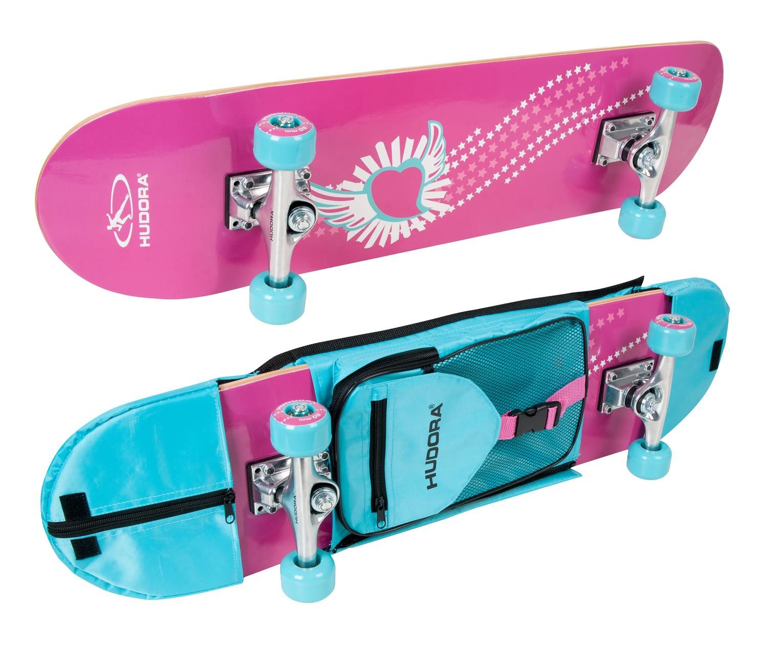 Skateboard Hudora 12172 - Skateboard Skate Wonders ABEC 3 mit Rucksack