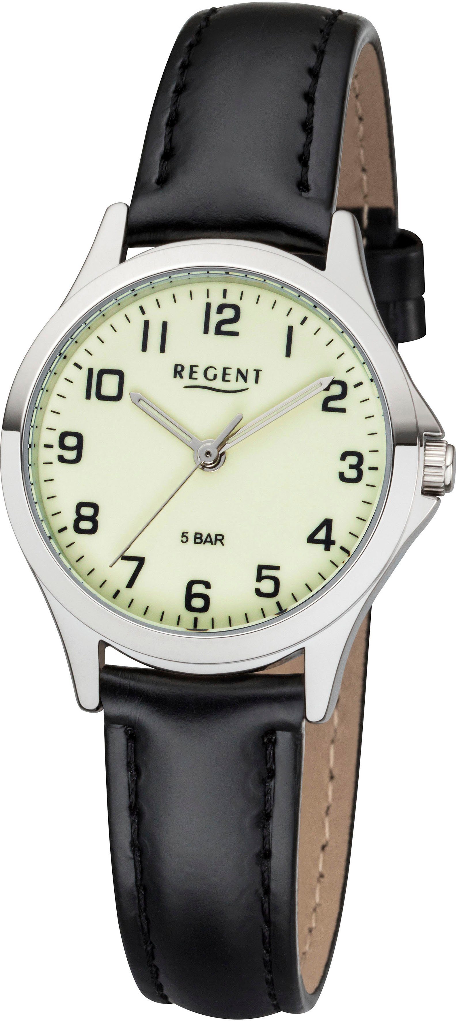 Regent Quarzuhr 12111164 - 3085.78.17, Armbanduhr, Damenuhr, Mineralglas, analog