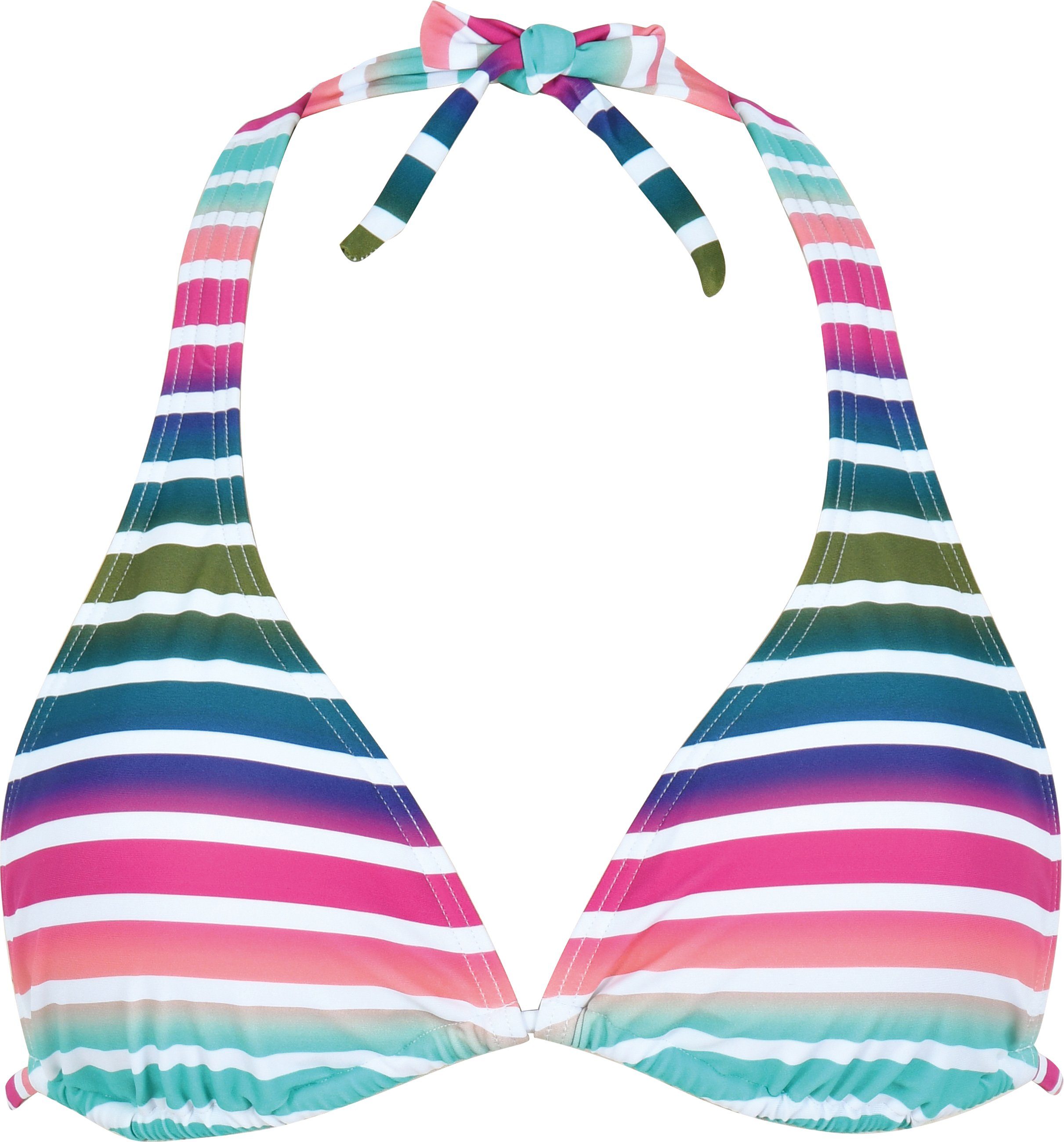 Naturana Triangel-Bikini-Top Ice pop, mit herausnehmbarer Schale, mit Multicolor-Streifen