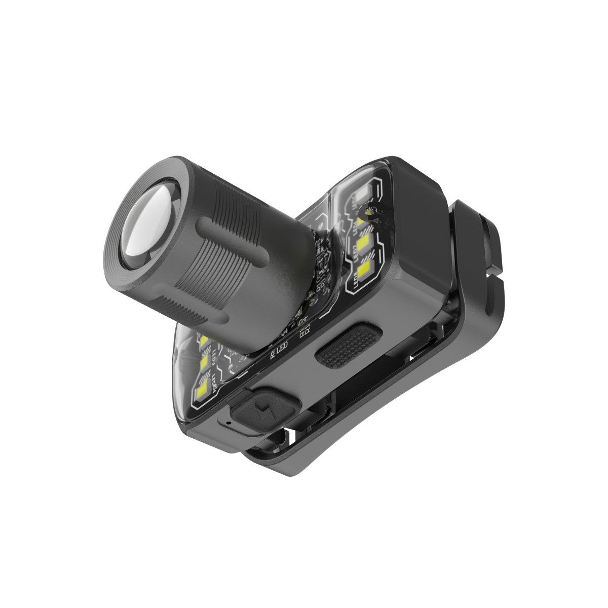 Platinet LED Stirnlampe PHL2922, USB-C Stirnlampe mit Zoom und 5 Modi
