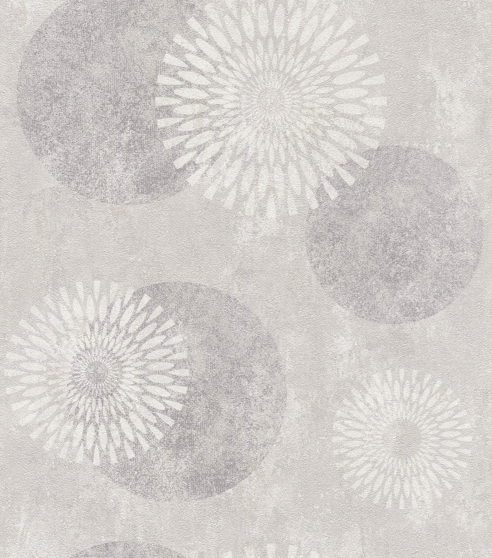 Rasch Vliestapete Tapetenwechsel II, floral, (1 St), mit Kreisen grau