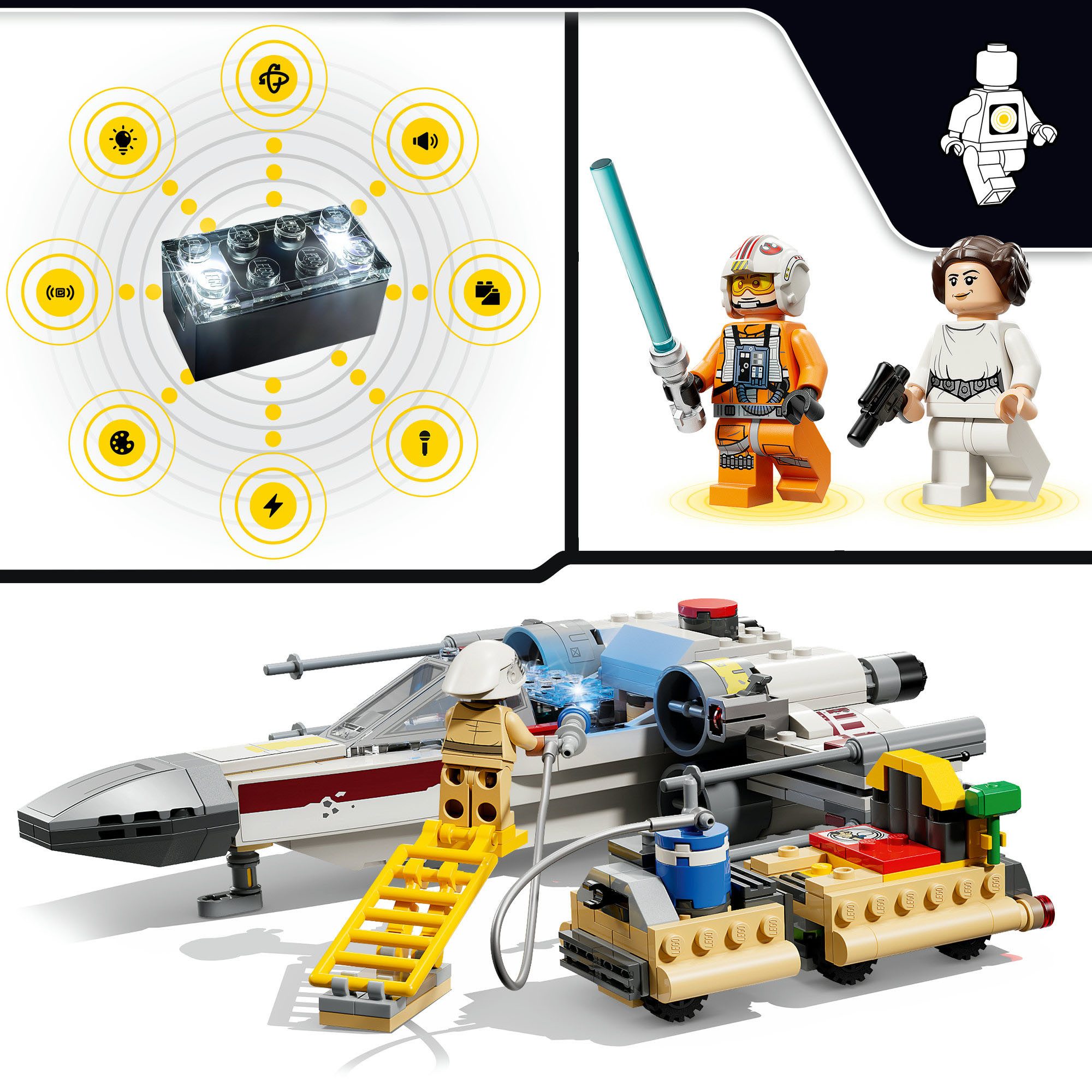 LEGO® SMART Play™ Lukes Rot Fünf X-Wing (75423), LEGO Star Wars™ Konstruktionsspielsteine, (581 St), inklusive SMART Brick, mit Licht- und Soundeffekten – Bild 5 von 5