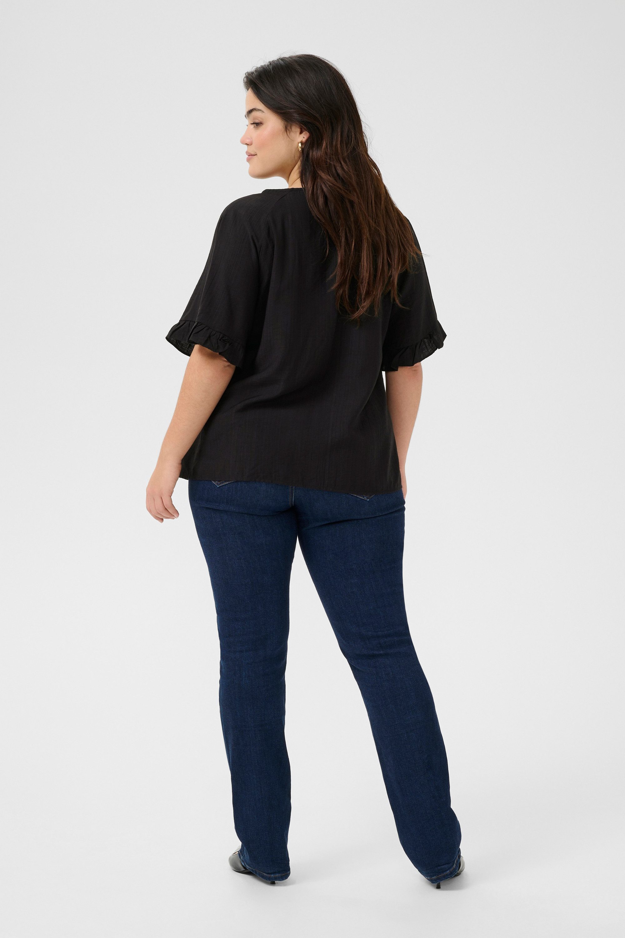 KAFFE Curve Kurzarmbluse Kurzarm-Bluse KCmeriana Große Größen