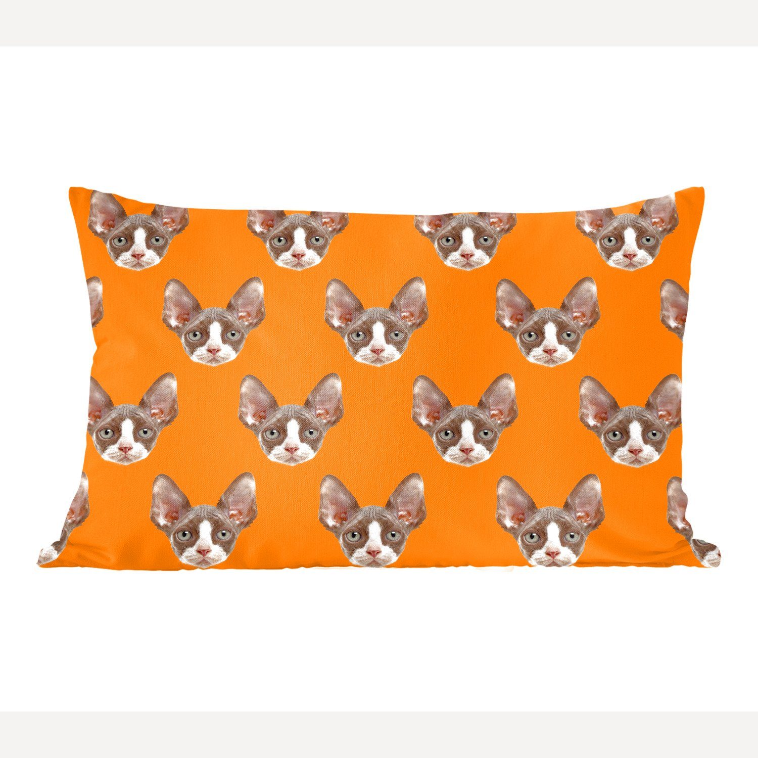 MuchoWow Dekokissen Tier - Orange - Muster, Wohzimmer Dekoration, Zierkissen, Dekokissen mit Füllung, Schlafzimmer