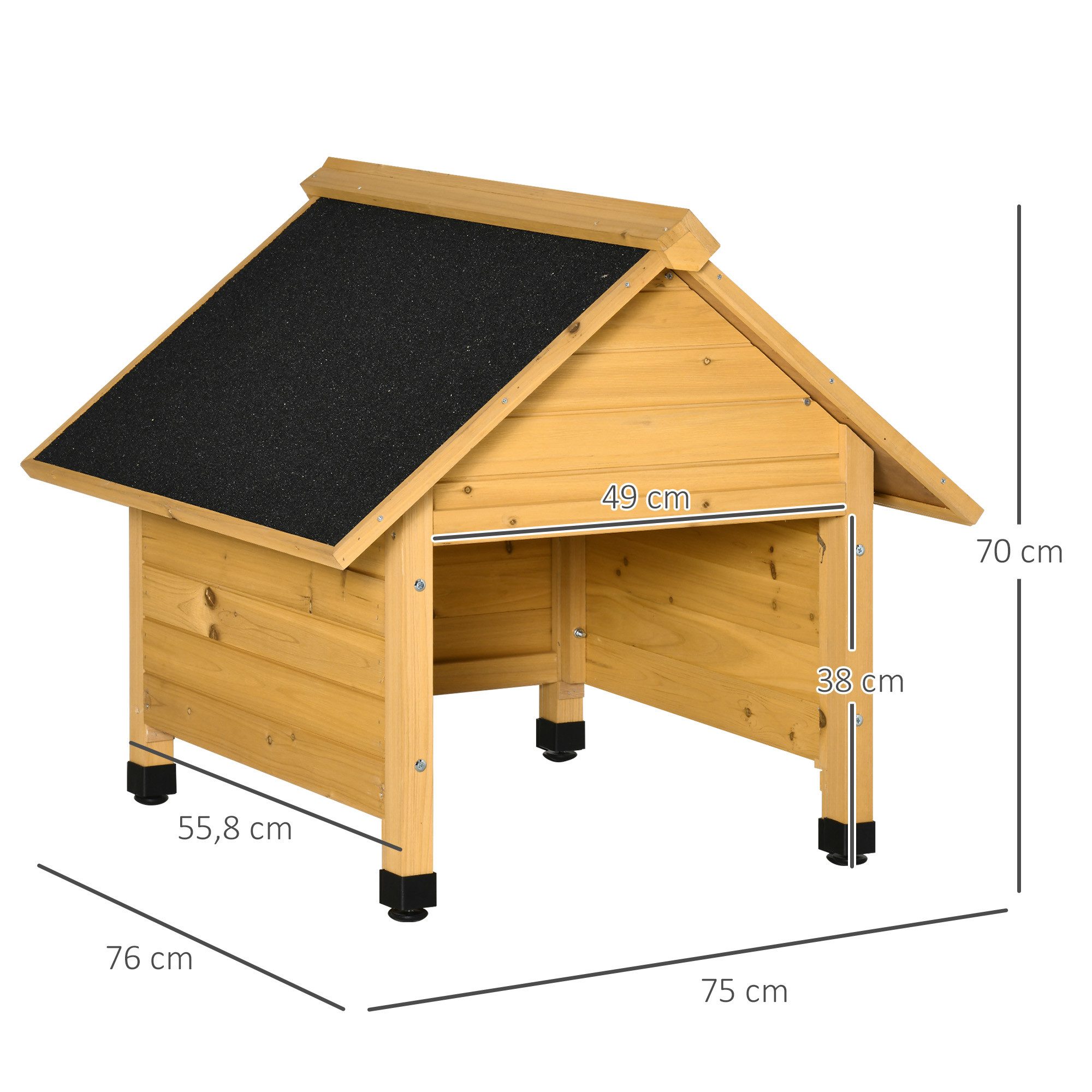 Outsunny Mähroboter-Garage Carport für Rasenroboter, BxTxH: 75x76x70 cm, für Außenbereich, (Rasenmäher, 1-St., Holzgarage), für Garten, Balkon, Gelb