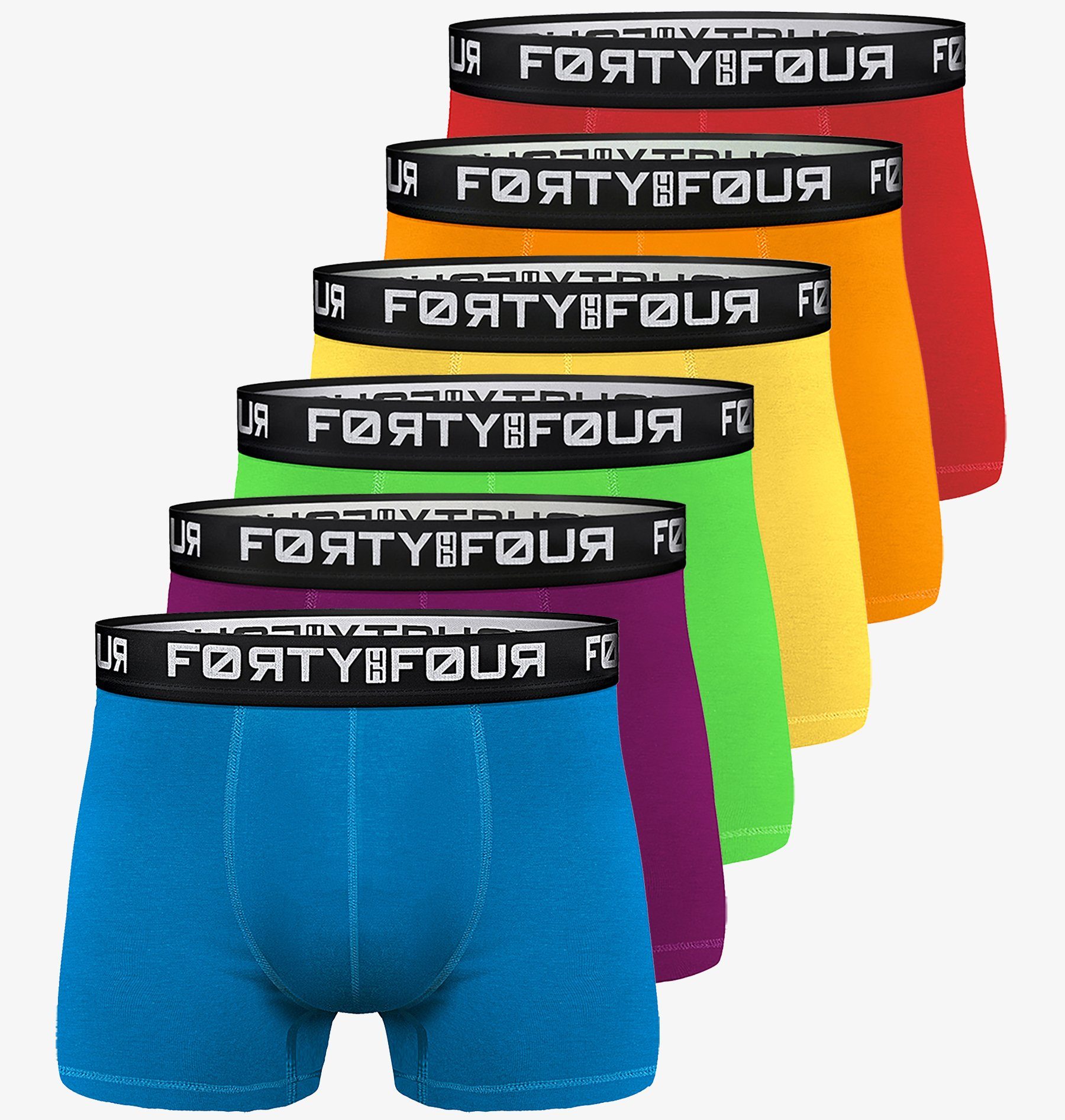 FortyFour Boxershorts Herren Männer Unterhosen Baumwolle Premium Qualität perfekte Passform (Vorteilspack, 6er Pack) S - 7XL