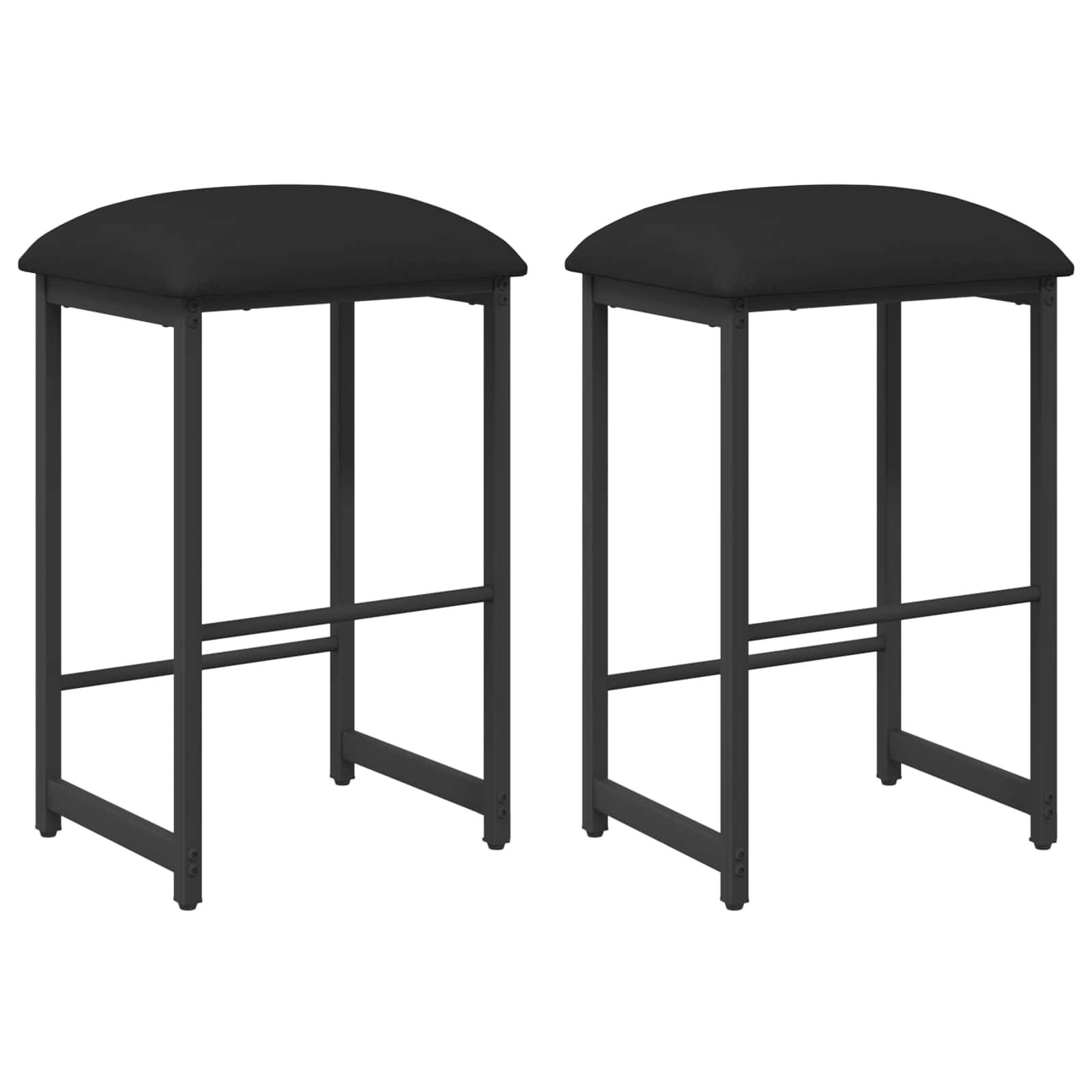 vidaXL Barhocker Barhocker 2 pcs Schwarz 40 x 32 x 74 cm Holzwerkstoff (2 St)