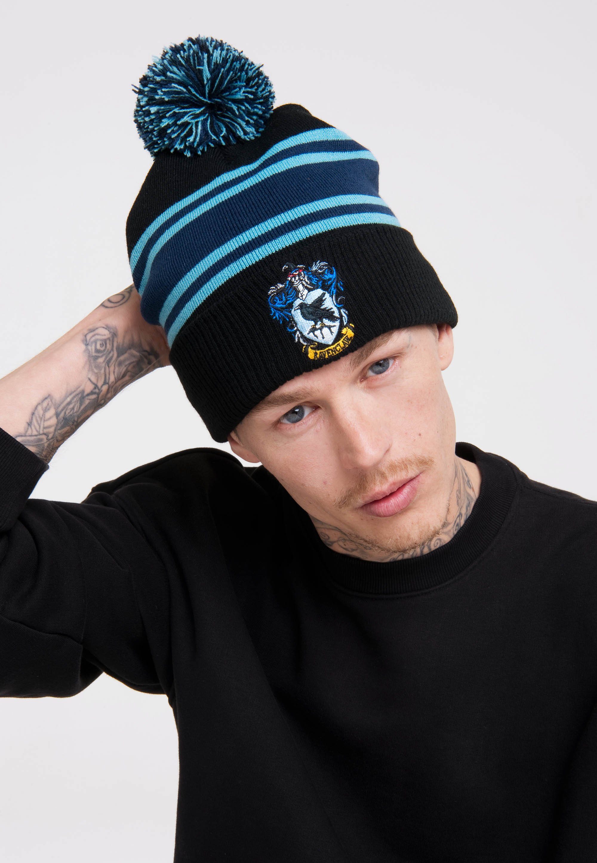 LOGOSHIRT Strickmütze Harry Potter - Ravenclaw mit lizenzierter Stickerei