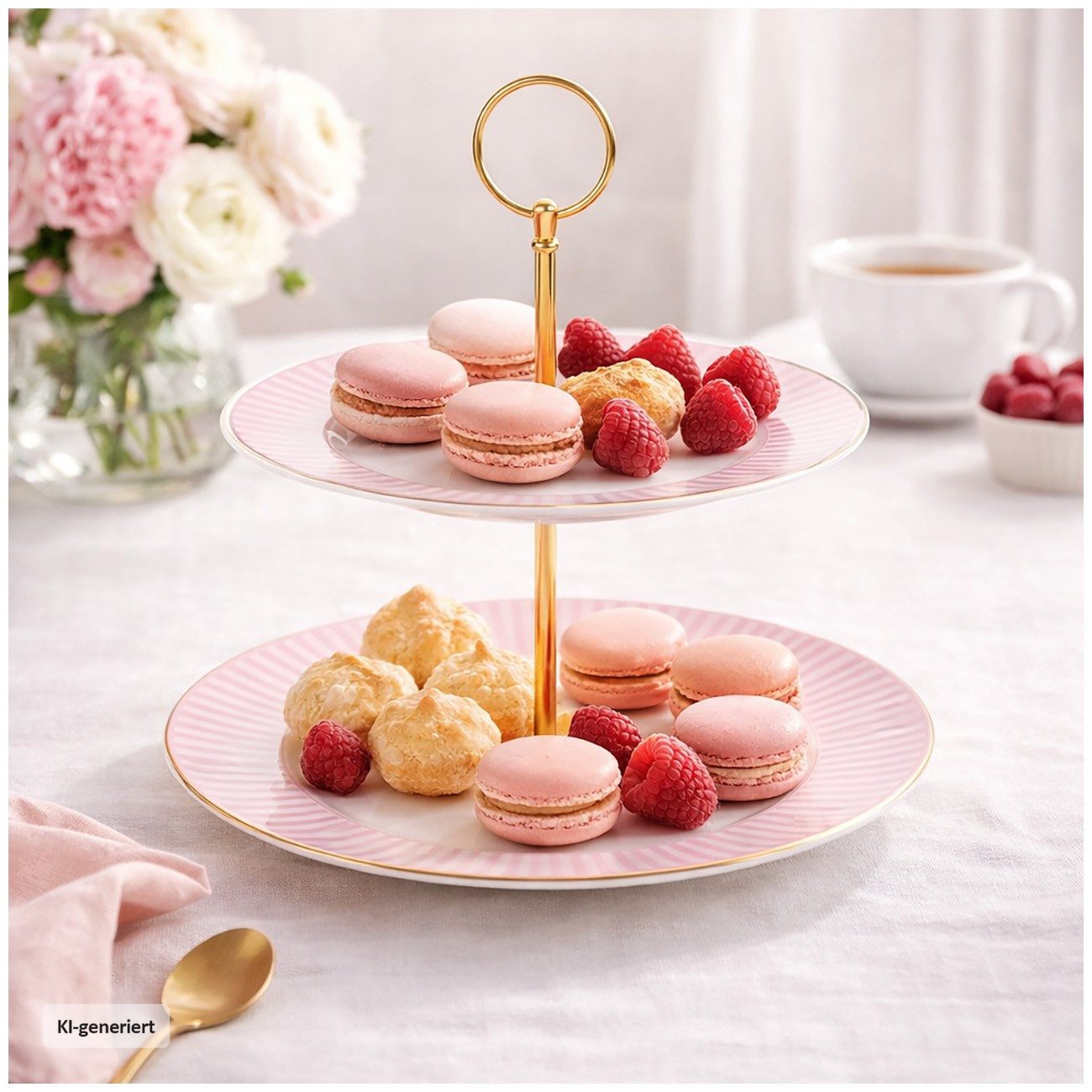 Neuetischkultur Etagere Etagere Keramik 2 stöckig Servieretagere 24 cm, Keramik, (1 Etagere ohne Dekoration)