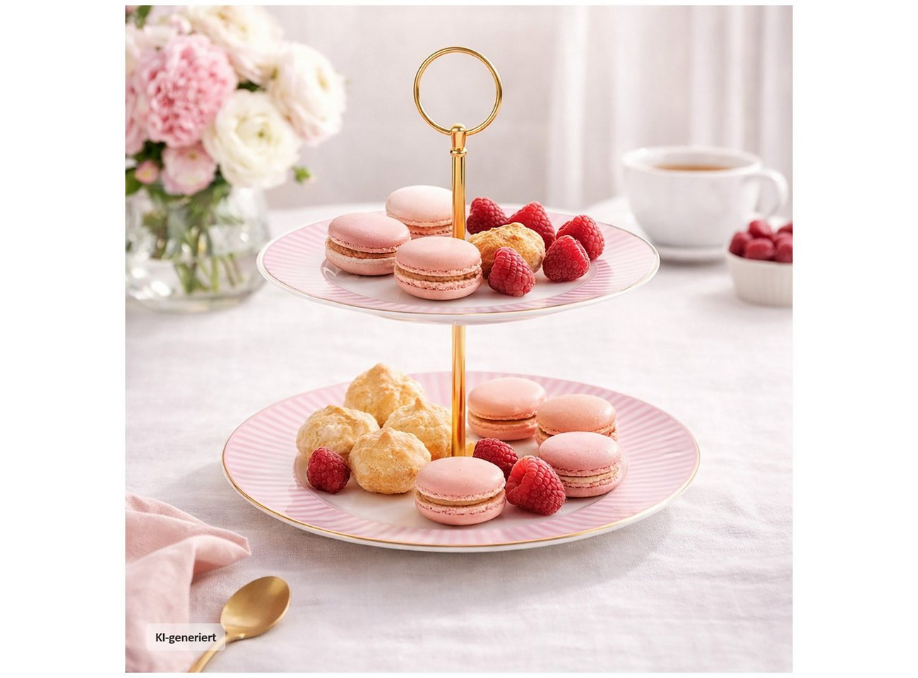 Neuetischkultur Etagere Etagere Keramik 2 stöckig Servieretagere 24 cm, Keramik, (1 Etagere ohne Dekoration)