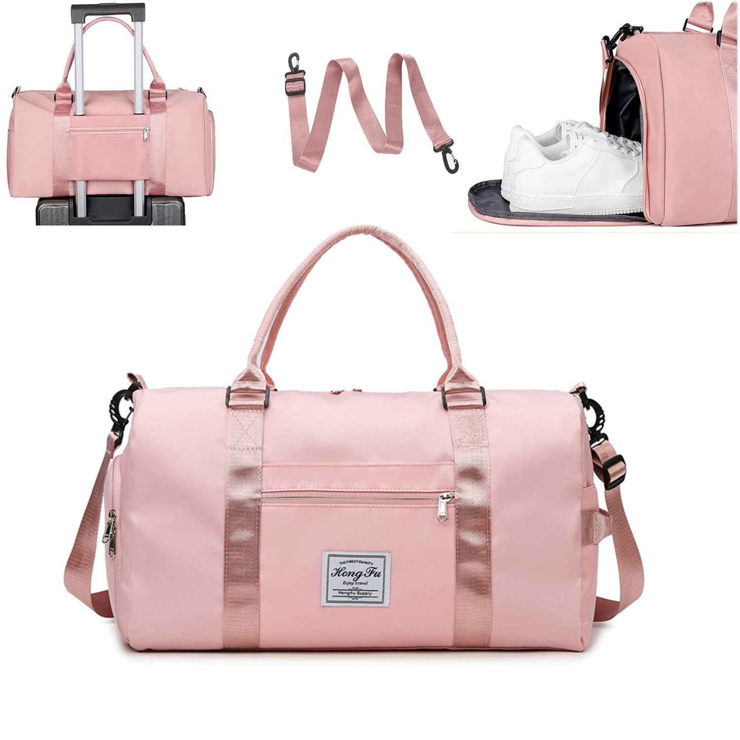 ibettertec Reisetasche Faltbare Reisetasche Gepäcktasche Große Weekender Übernachtungstasche, Urlaubstasche Wasserdicht Sporttasche für Herren Damen