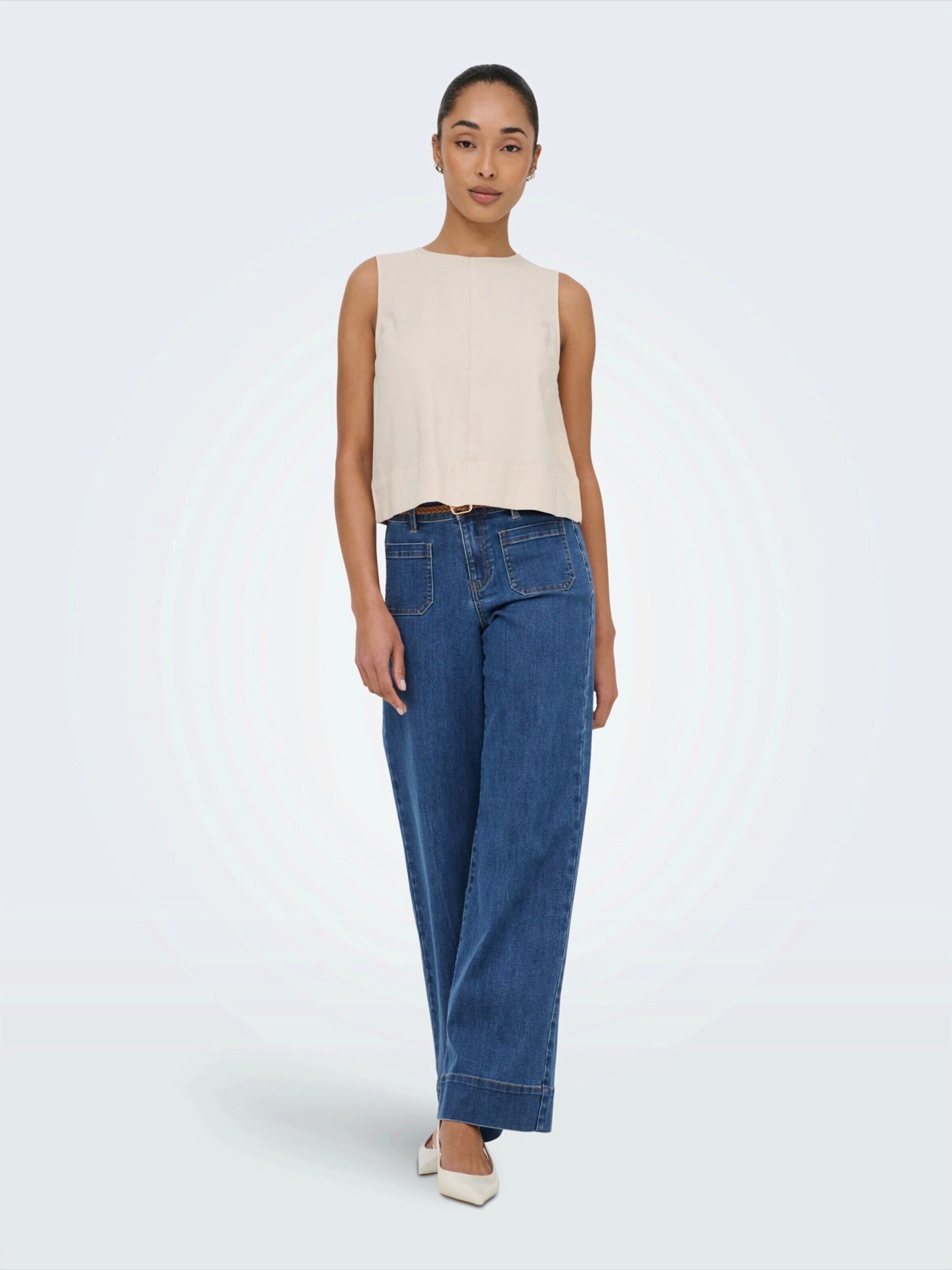 ONLY Weite Jeans ONLWAUW (1-tlg) Plain/ohne Details