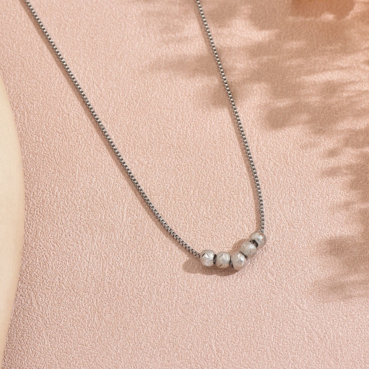 KARMA Ketten-Set Halskette Damen mehrlagig Silber aus Edelstahl (wasserfest & antiallergisch, Damenschmuck Layering-Kette), Damenkette mit Kristallen