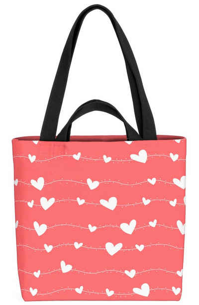 VOID Henkeltasche (1-tlg), Herzen Muster Valentinstag Herzen Muster Valentinstag Valentinsgesche